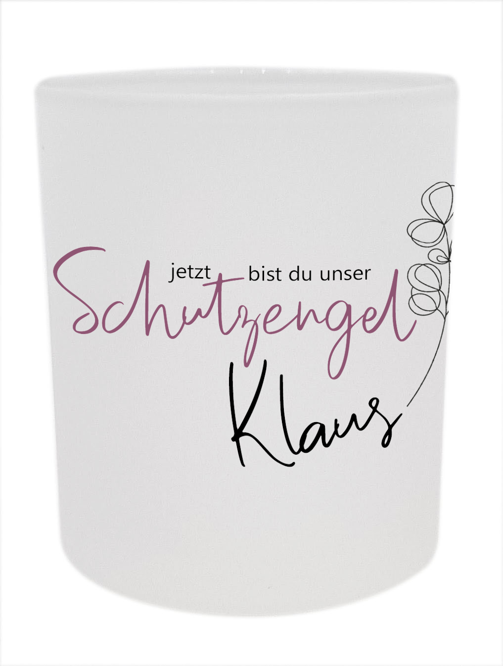 Teelichtglas Trauerlicht mit Spruch Jetzt bist du