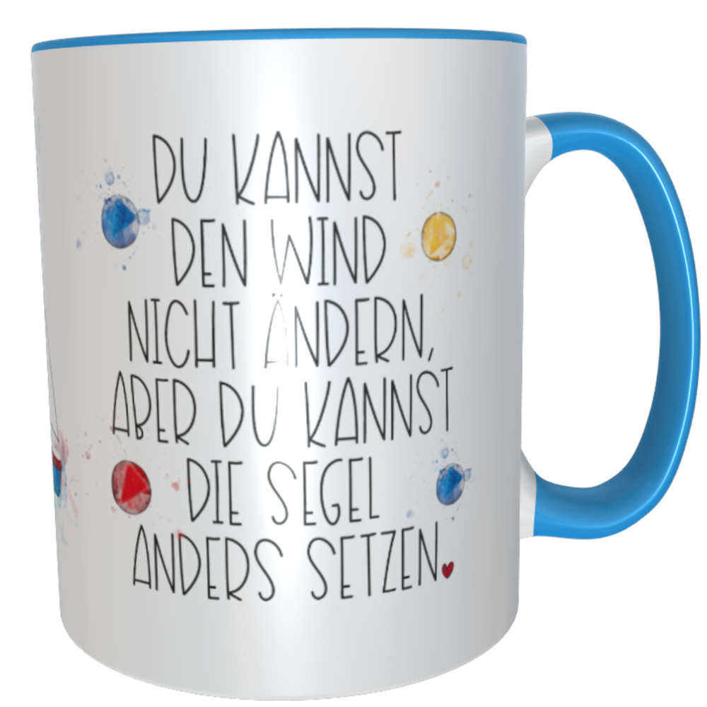 Tasse mit Spruch Segel neu setzen maritimer Kaffee-Becher inkl. Geschenkverpackung