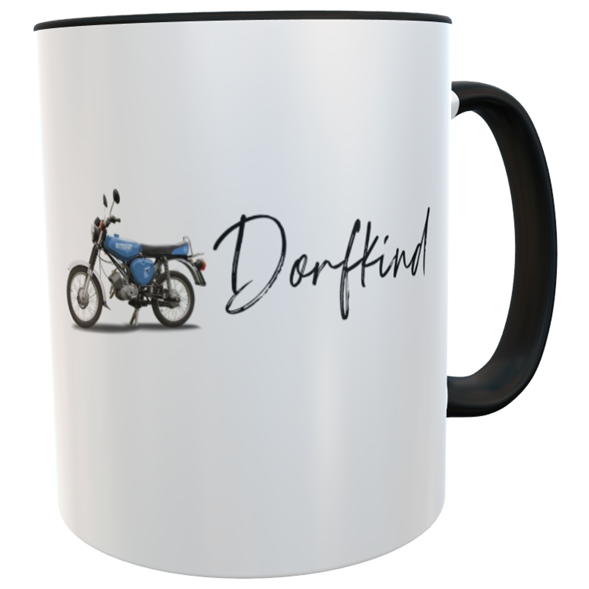 Personalisierte Kaffeetasse Moped Simson S51 Blau mit Wunschname - Dorfkind Geschenk