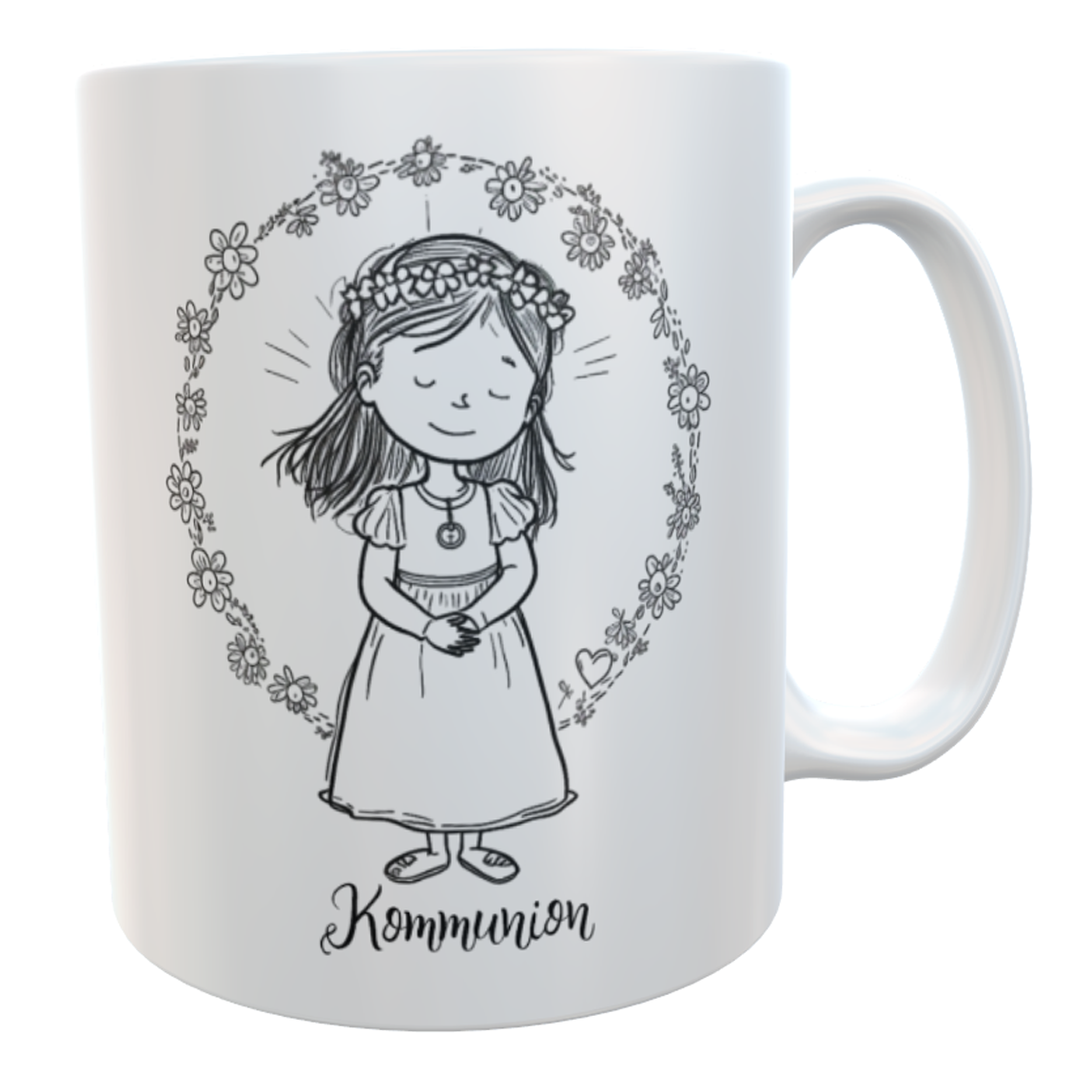 Kommunion Mädchen" Keramik Tasse – Andenken an den Heiligen Tag