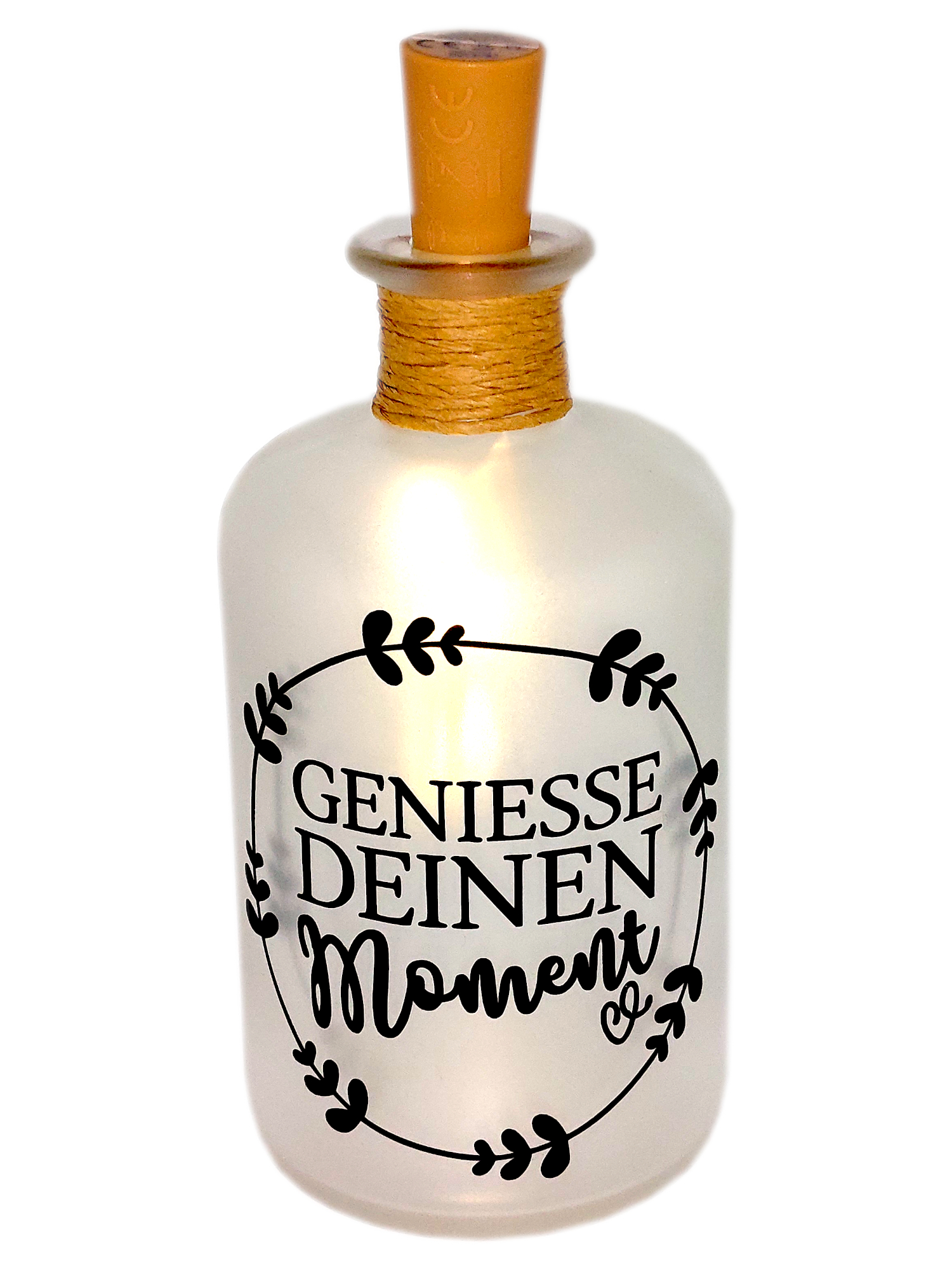 LED-Leuchtflasche Geschenkflasche Leben geniessen