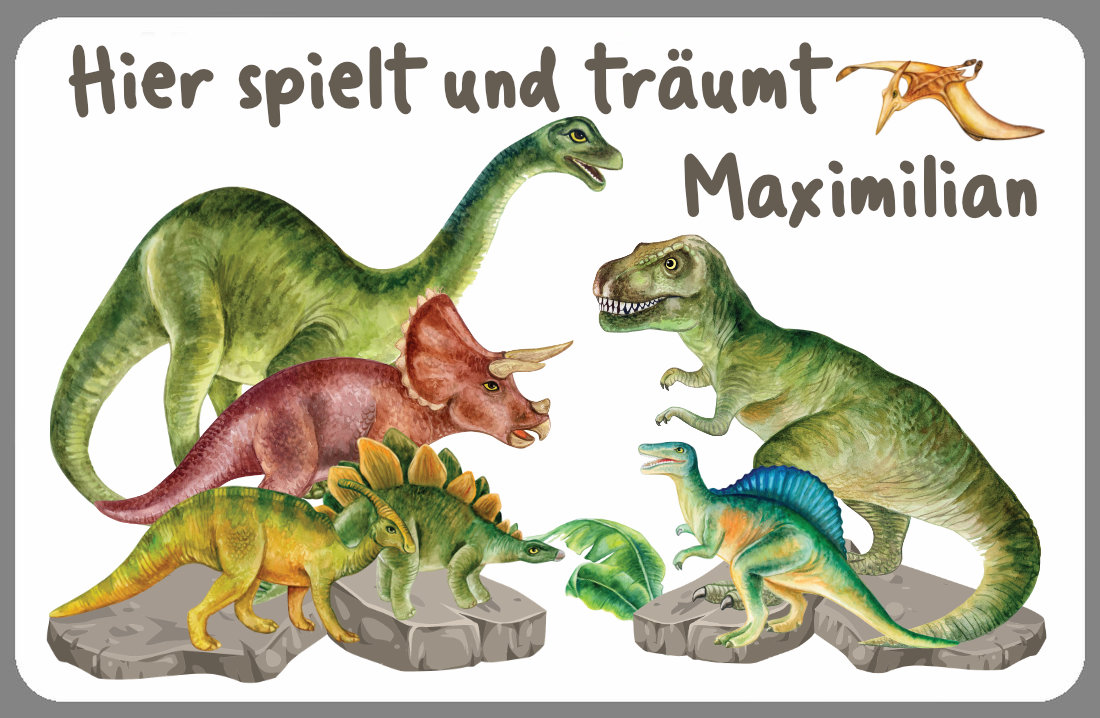 Türschild T-Rex mit Wunschname