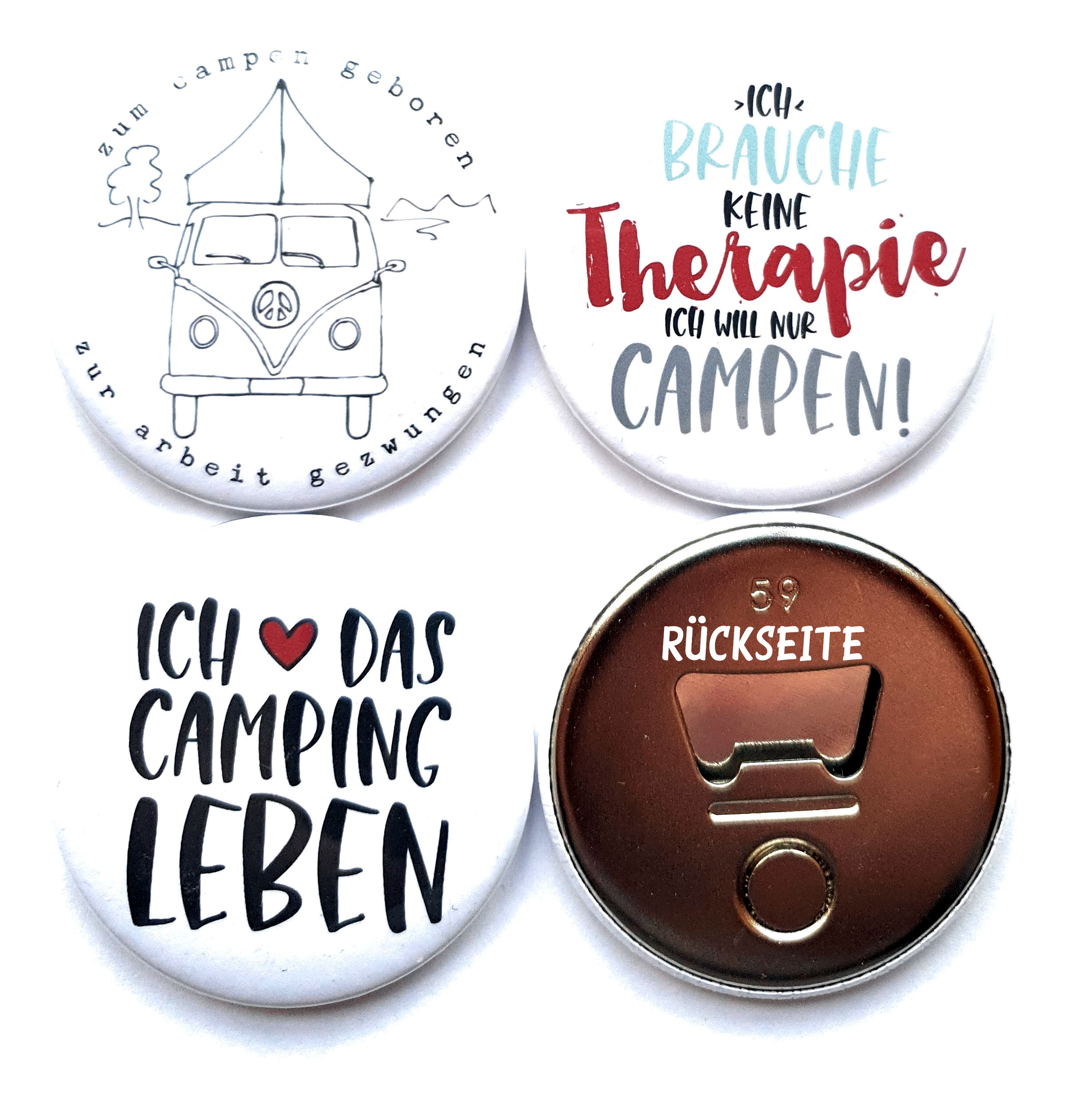 3 Magnet-Flaschenöffner Dachzelt, Camping, Wohnmobil Kühlschrankmagnet