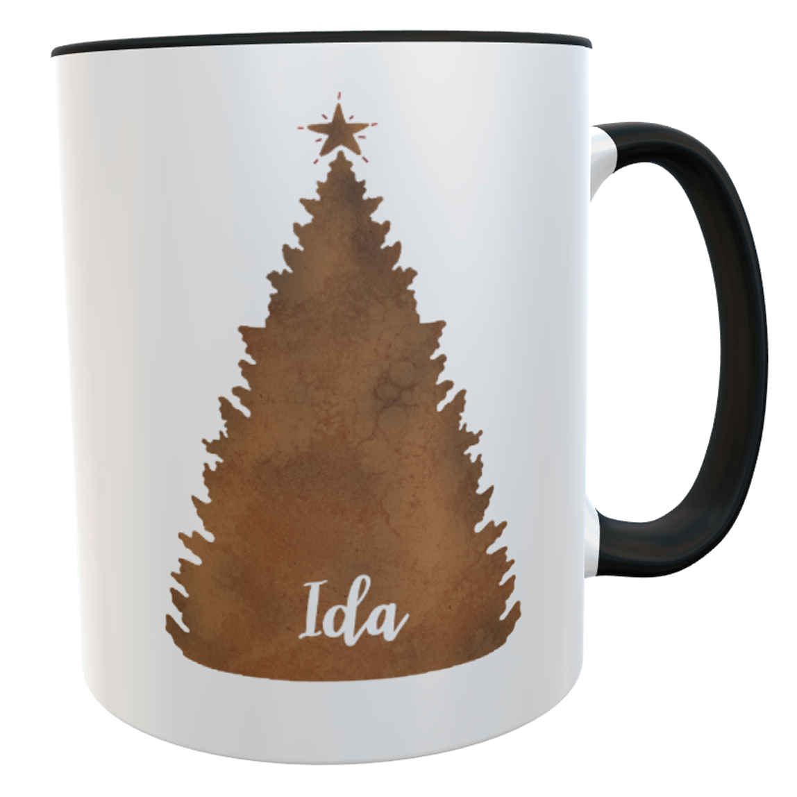 personalisierte Tasse Tannenbaum rostig