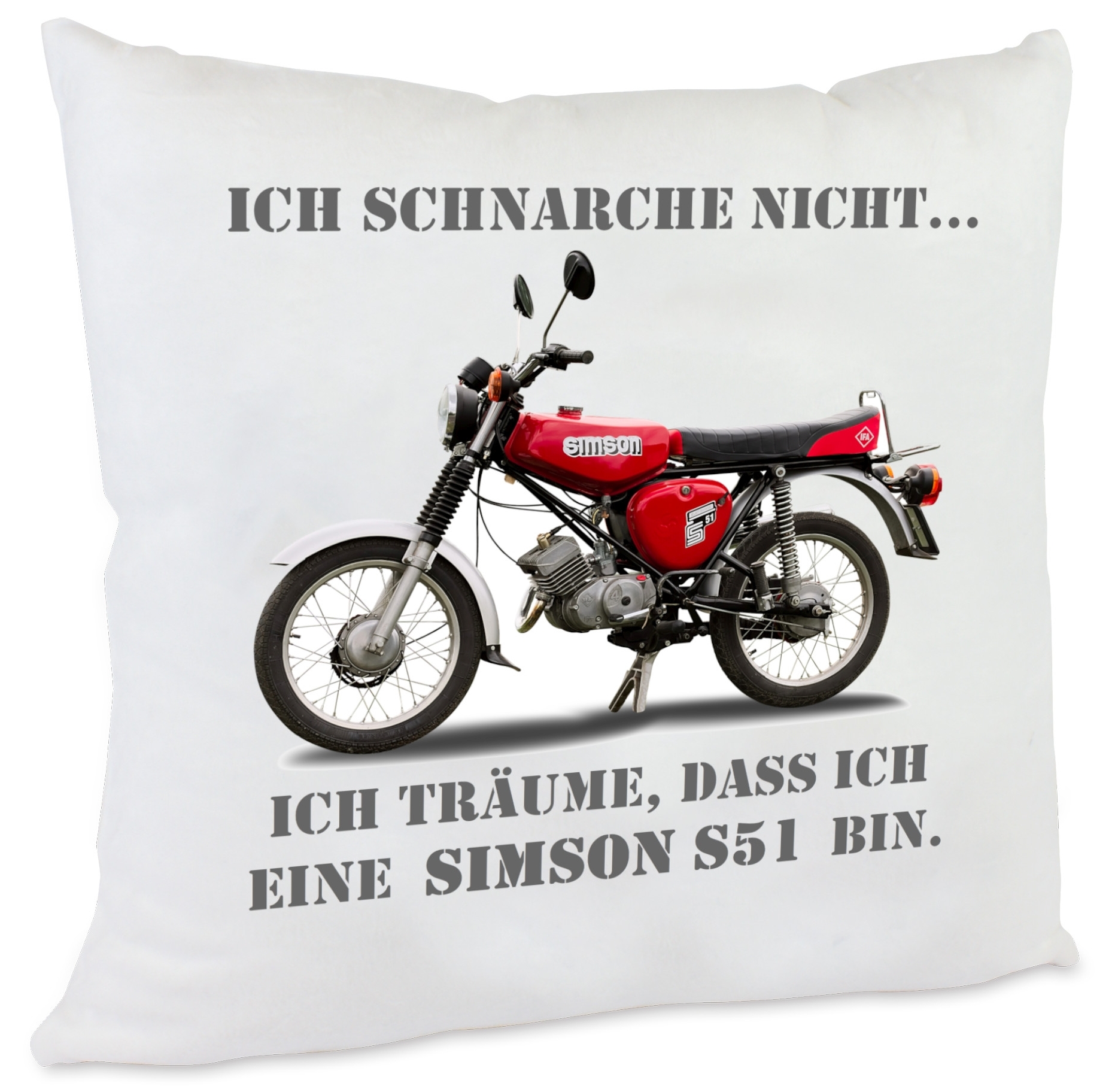 Anti-Schnarch Kissen Simson S51 mit Spruch Ich schnarche nicht Geschenk Geburtstag Fans Schnarchen
