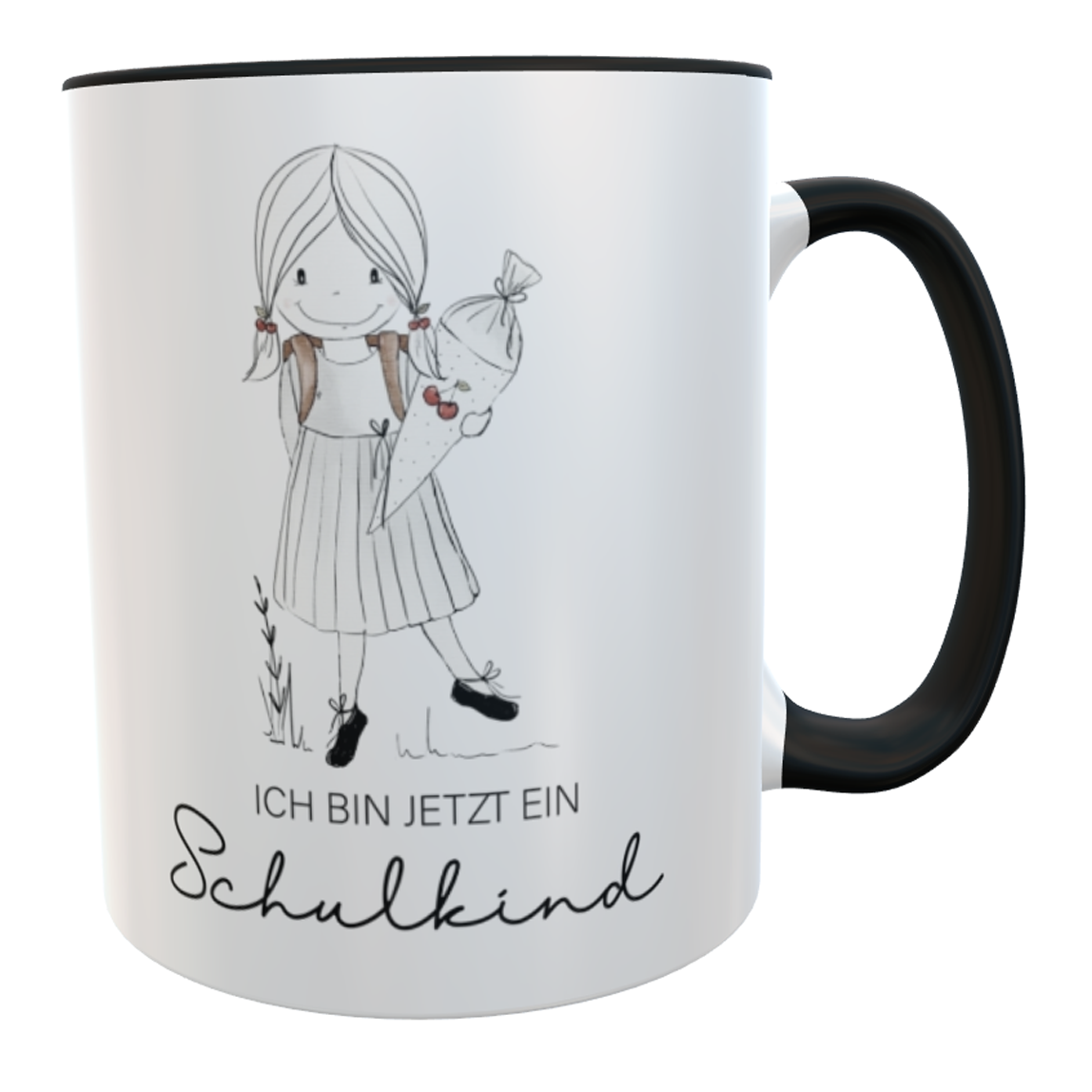 Schulkind-Tasse Mädchen Schulkind 2026 schwarz
