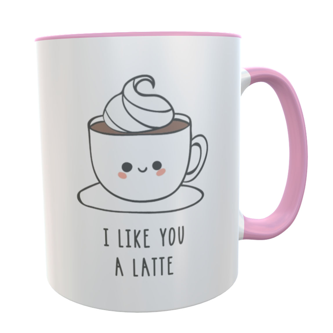 Geschenk Valentinstag Becher mit Spruch I like you a Latte