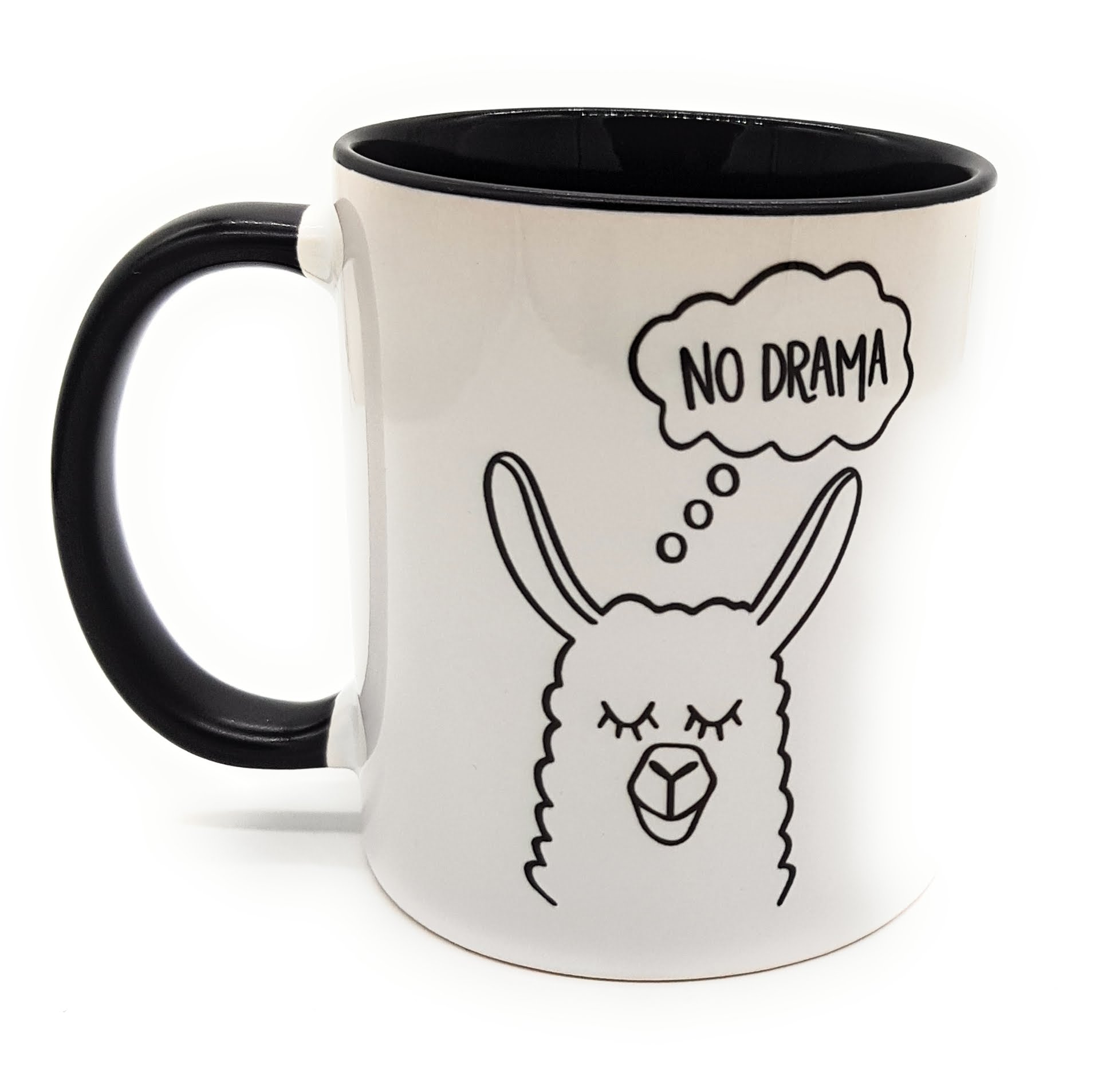 Schwarz/Weisse Kaffeetasse Drama Lama I Kakaotasse I Henkeltasse