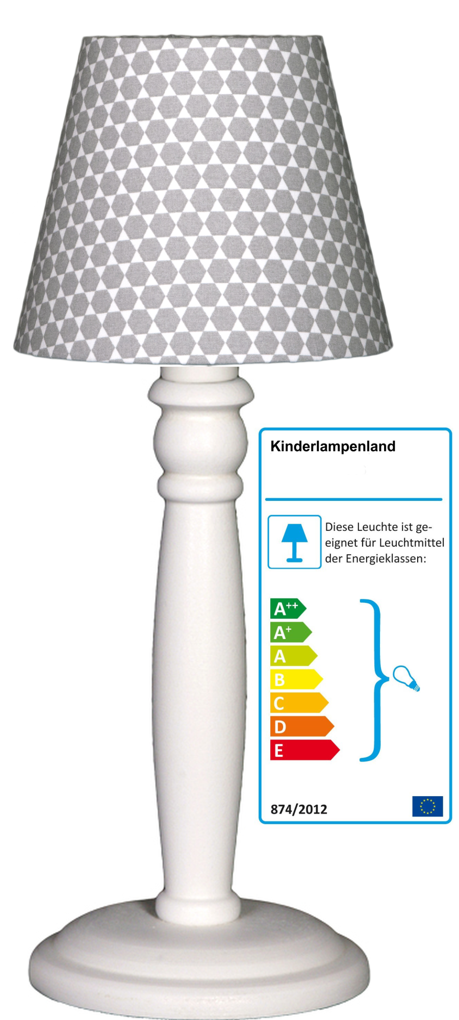 Tischlampe Hexagon Waben grau/weiß