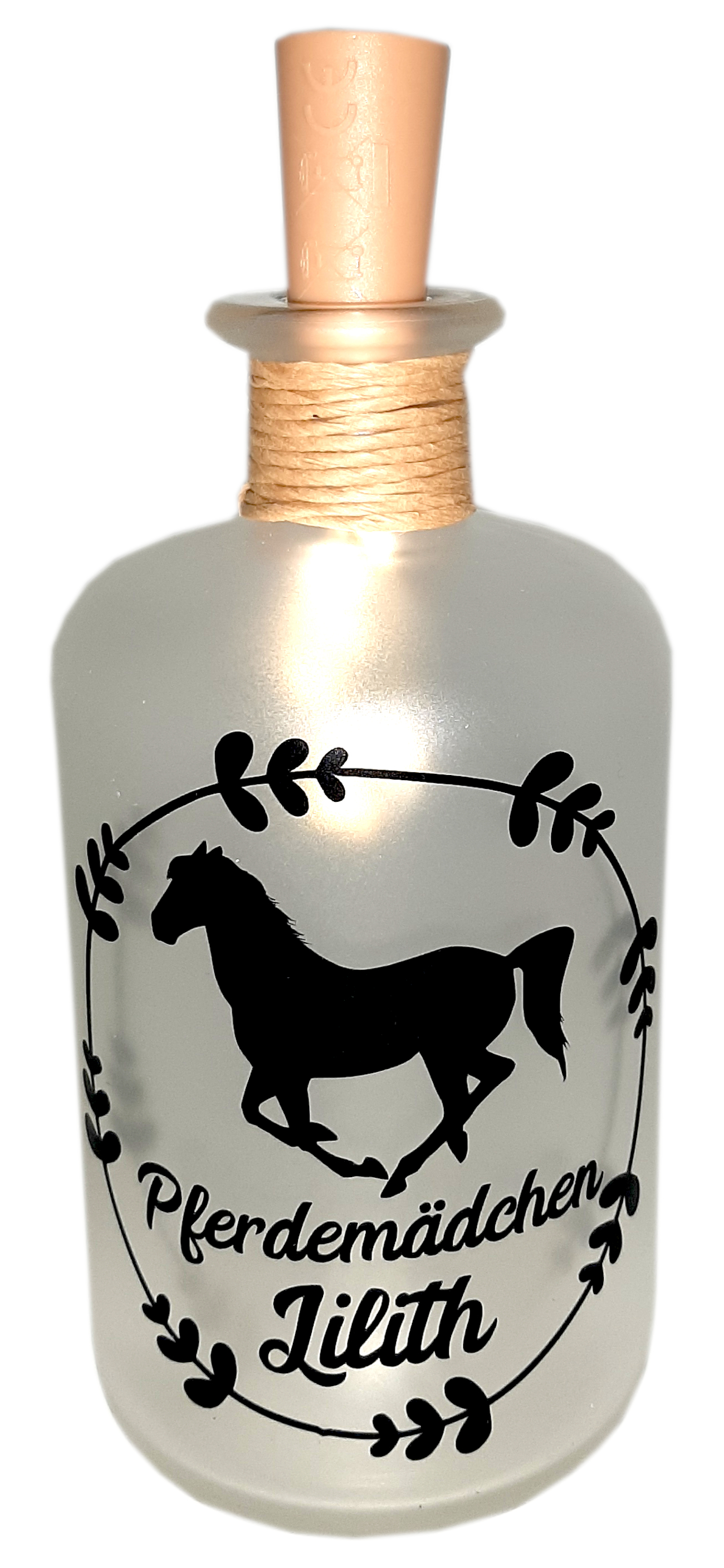 personalisierte LED-Leuchtflasche Haustier Pferd Freund
