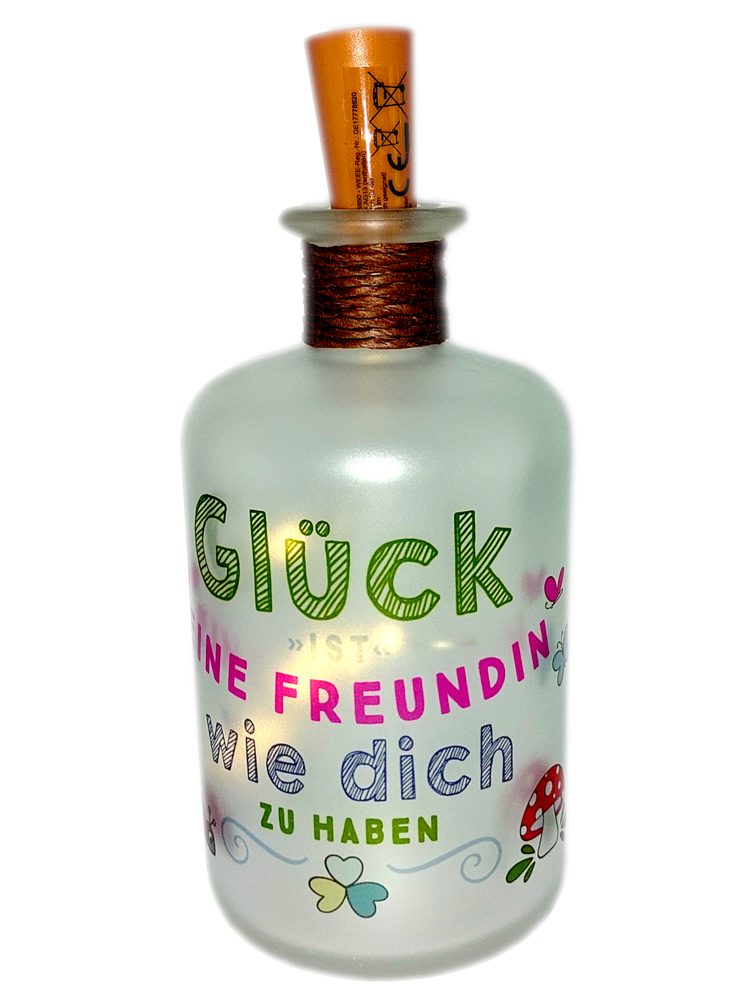 LED-Leuchtflasche eine Freundin bunt