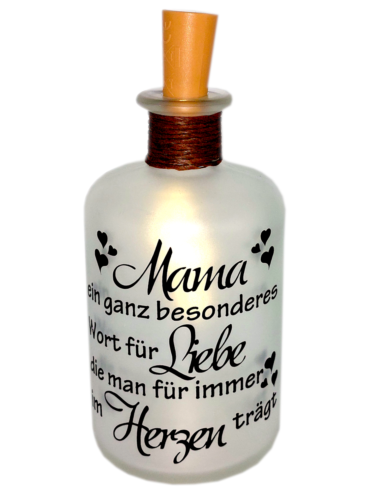 LED-Leuchtflasche Muttertag Geschenk Mama Oma Geburtstag Geschenkflasche