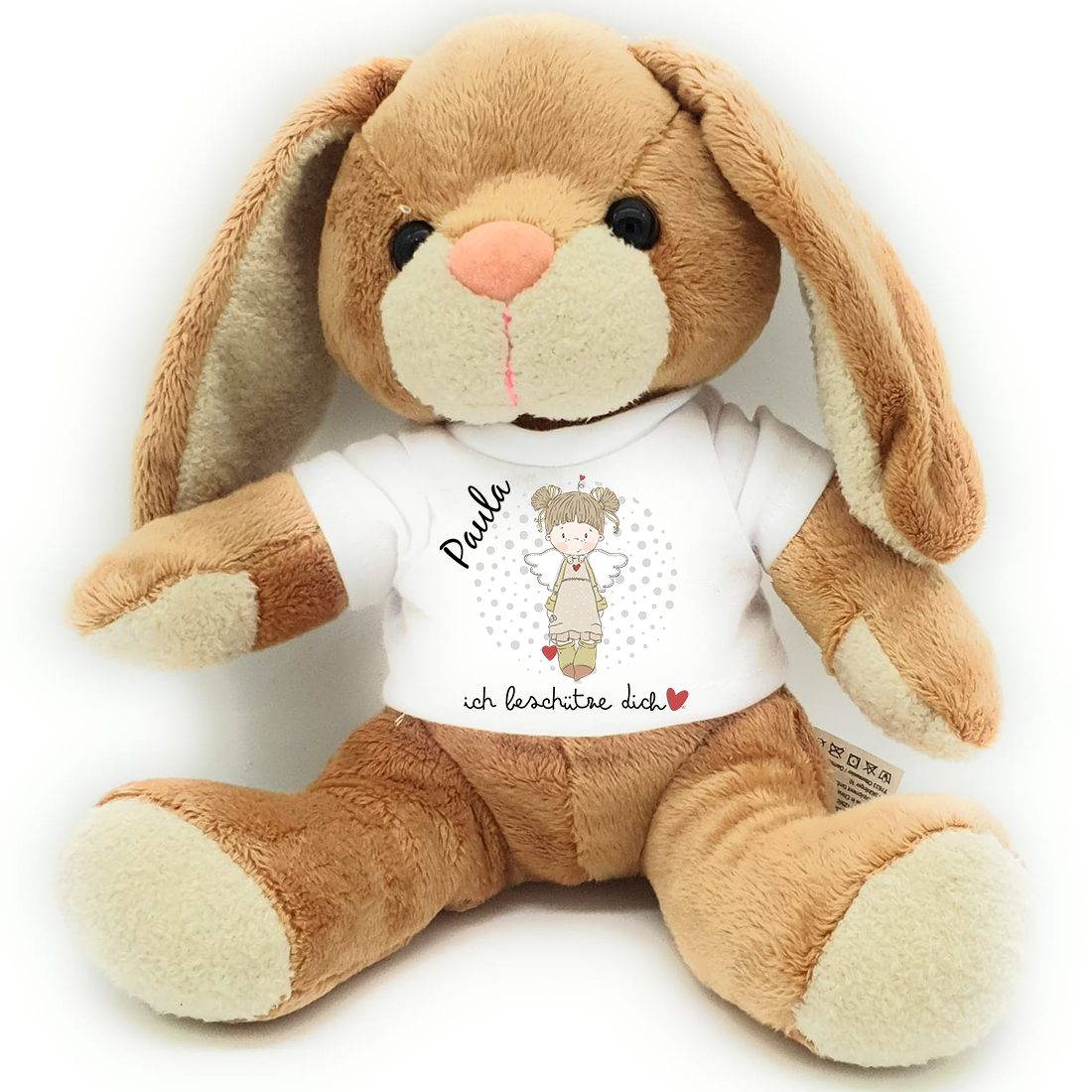 Kuscheltier Hase Schutzengel Glücksbringer mit Name