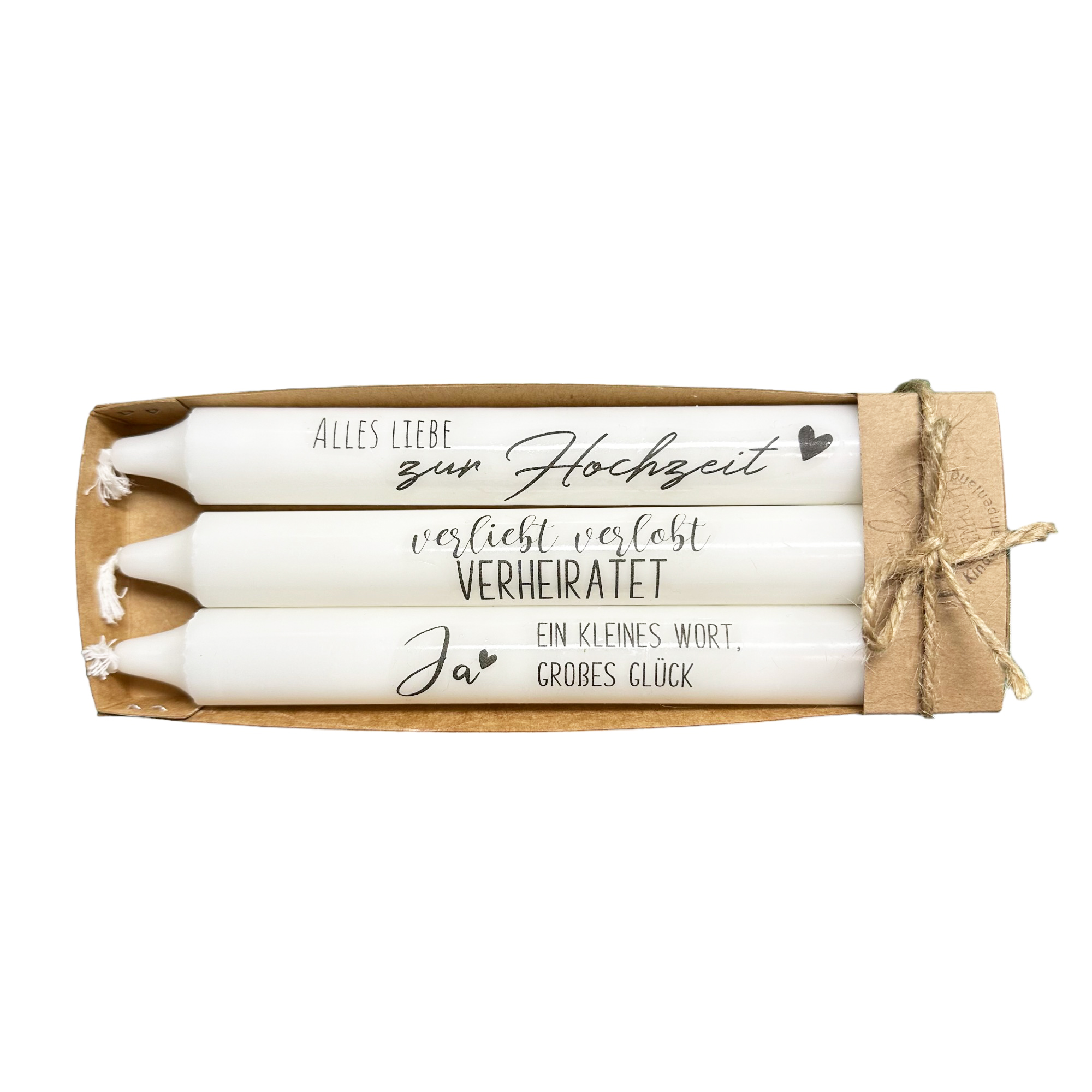 Stabkerzen Hochzeit 3er Set Perfekte Tischdeko & Geschenk zur Hochzeit