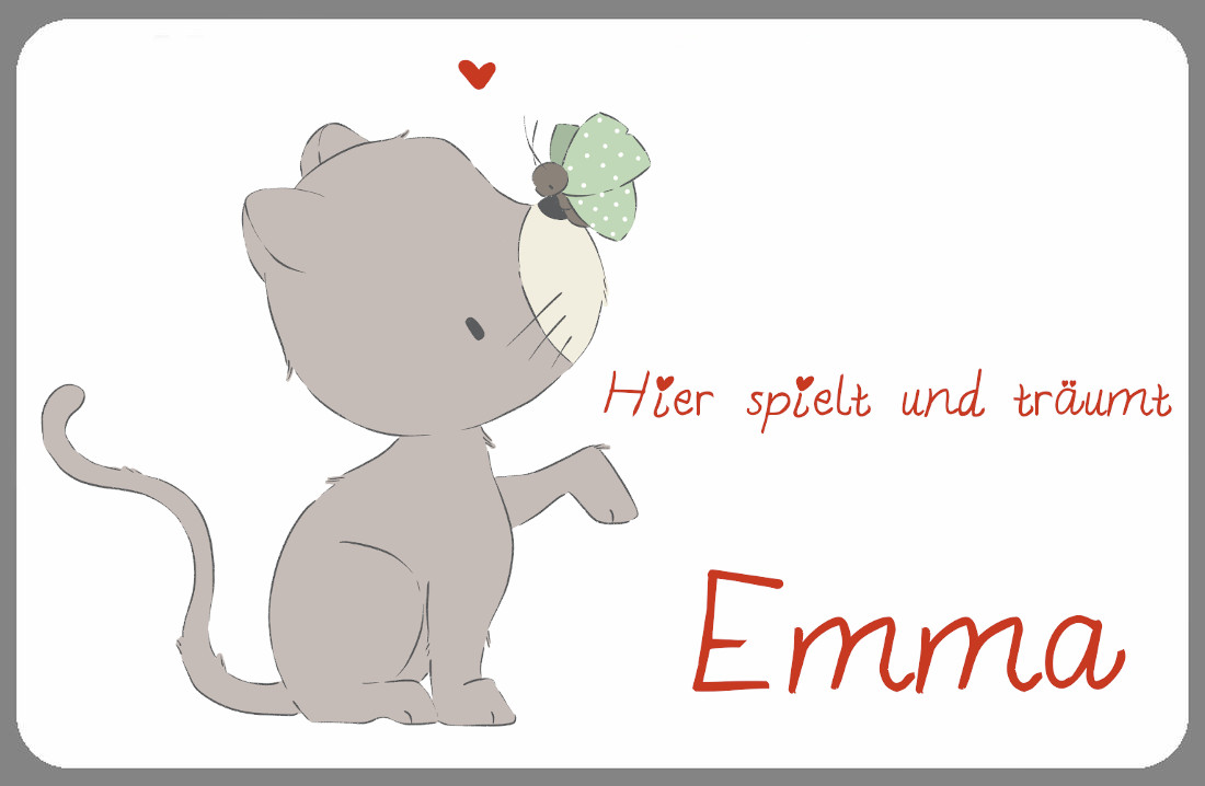 Türschild Katze emma pünktchen Katerchen mit Wunschname