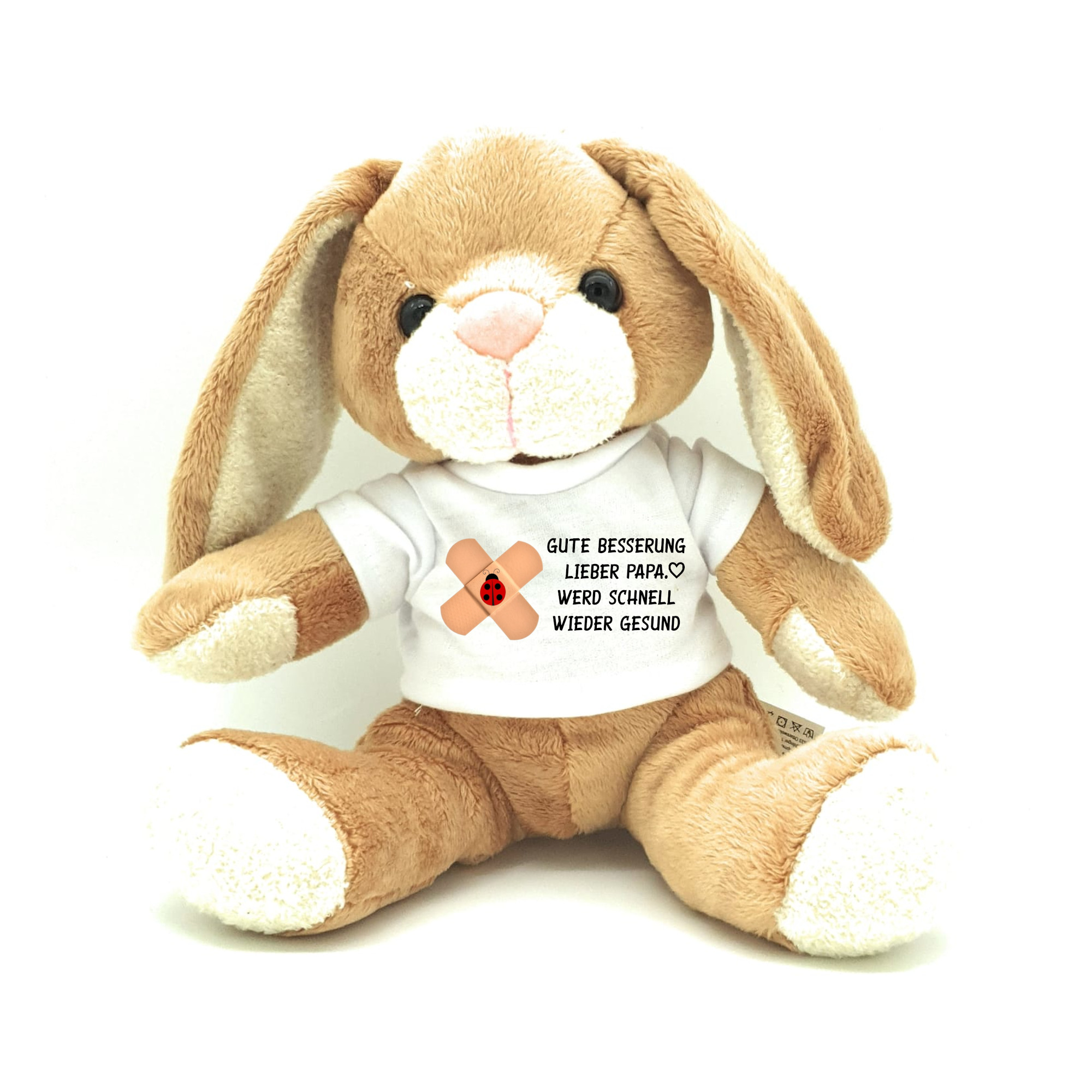 Gute Besserung Kuscheltier Hase mit Wunschname personalisiert