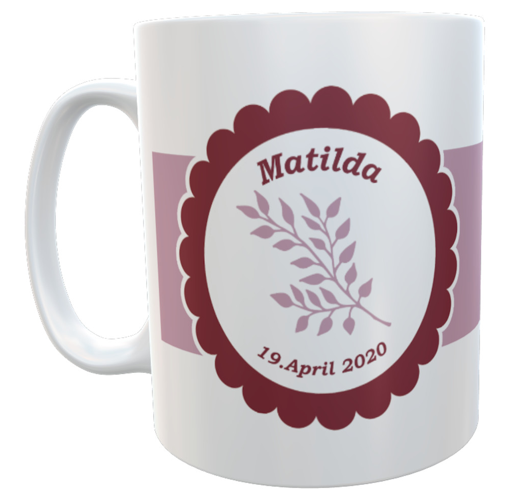 Kilala Tasse Konfirmation Ähre Namen und Datum