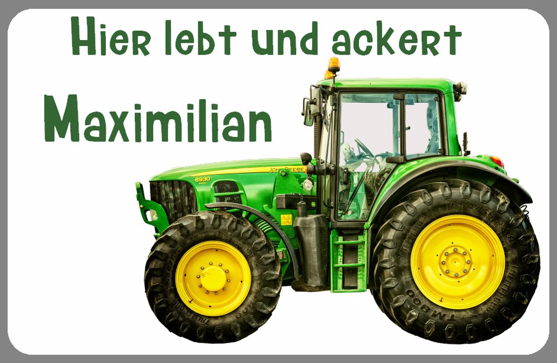 Türschild Traktor mit Wunschname