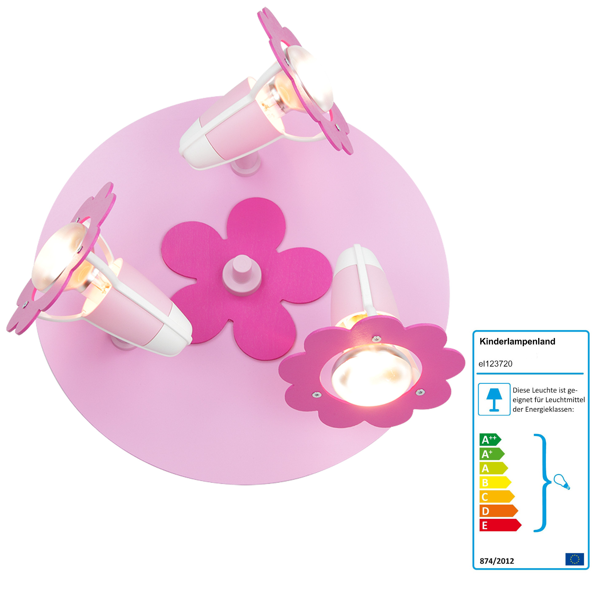 Elobra Kinderzimmerstrahler Blüte round 3 rosa