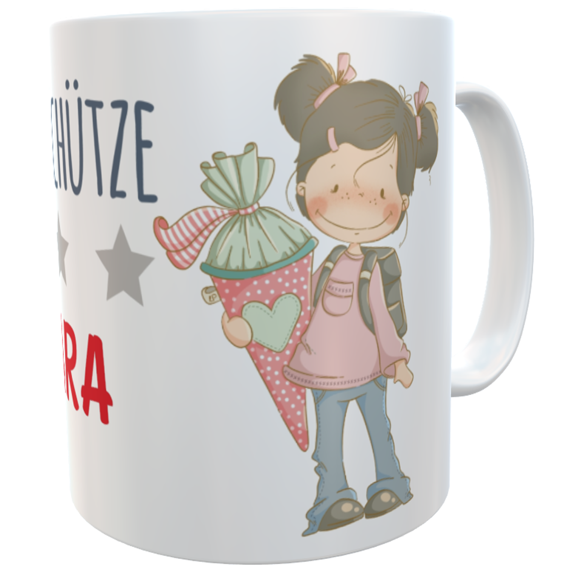 Kindertasse Schulkind Mädchen Zuckertüte emmapünktchen, inkl. Geschenkverpackung