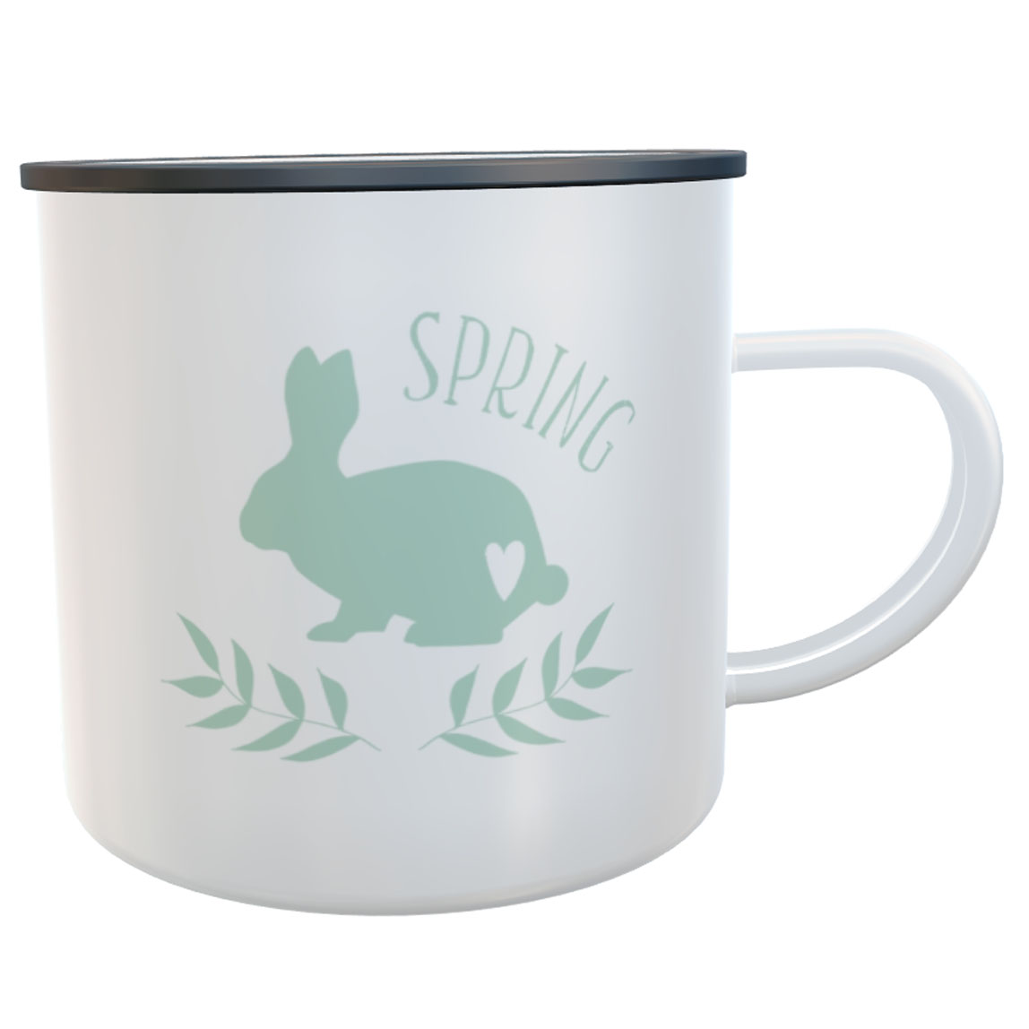 personalisierte Emaille-Tasse Hase für die Osterzeit