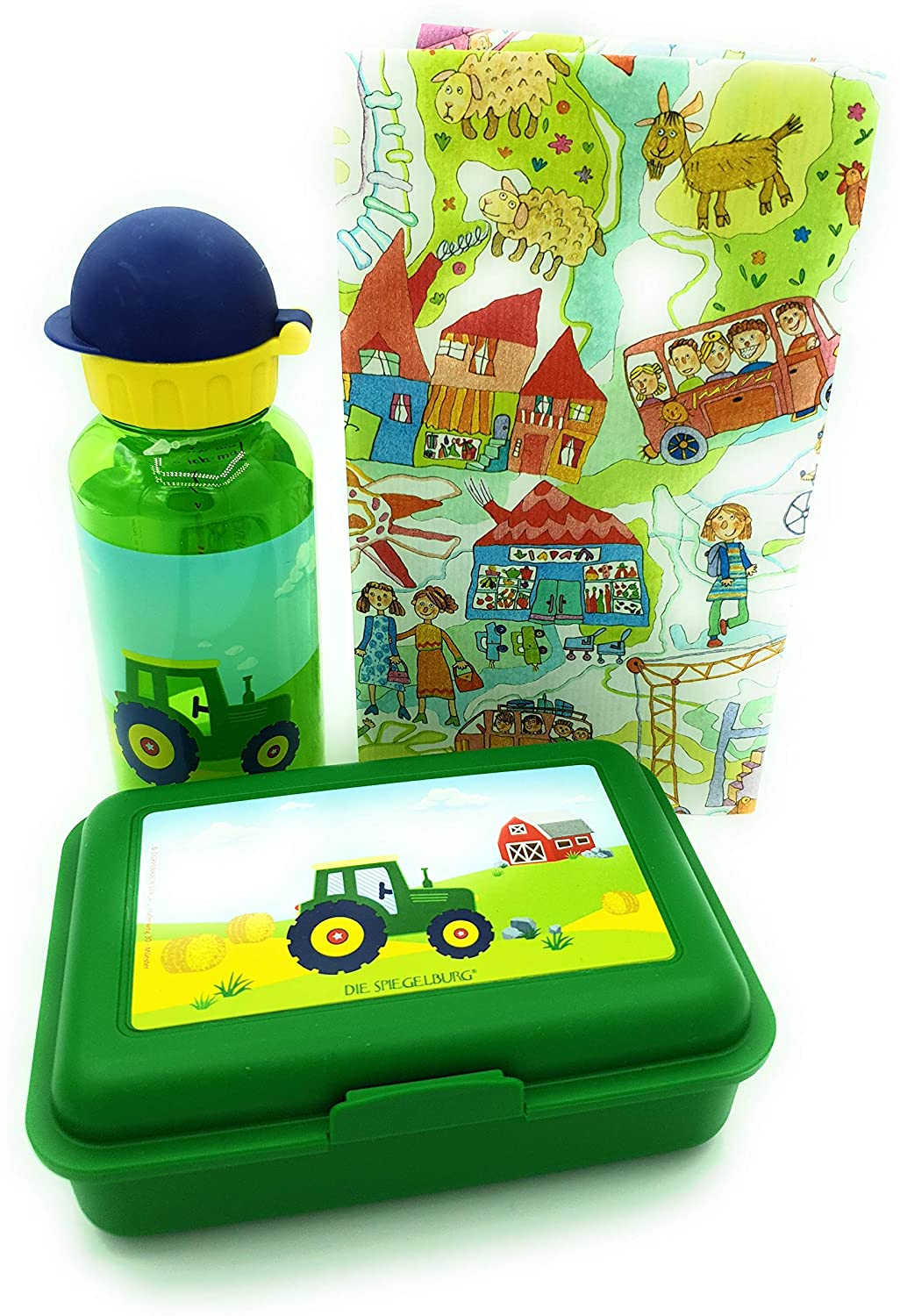 Die Spiegelburg Brotdose Traktor und Trinkflasche