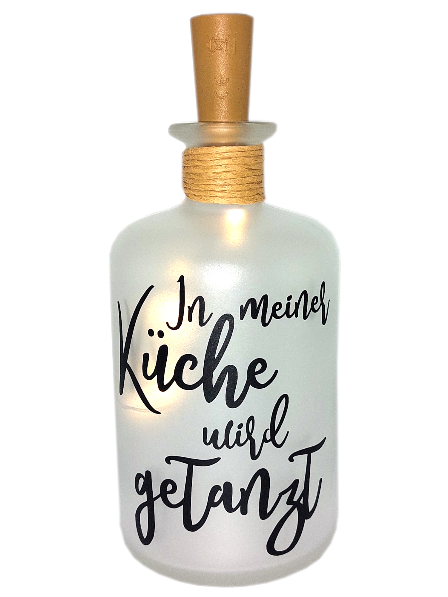 LED-Leuchtflasche Küche getanzt Geschenk Geburtstag Geschenkflasche