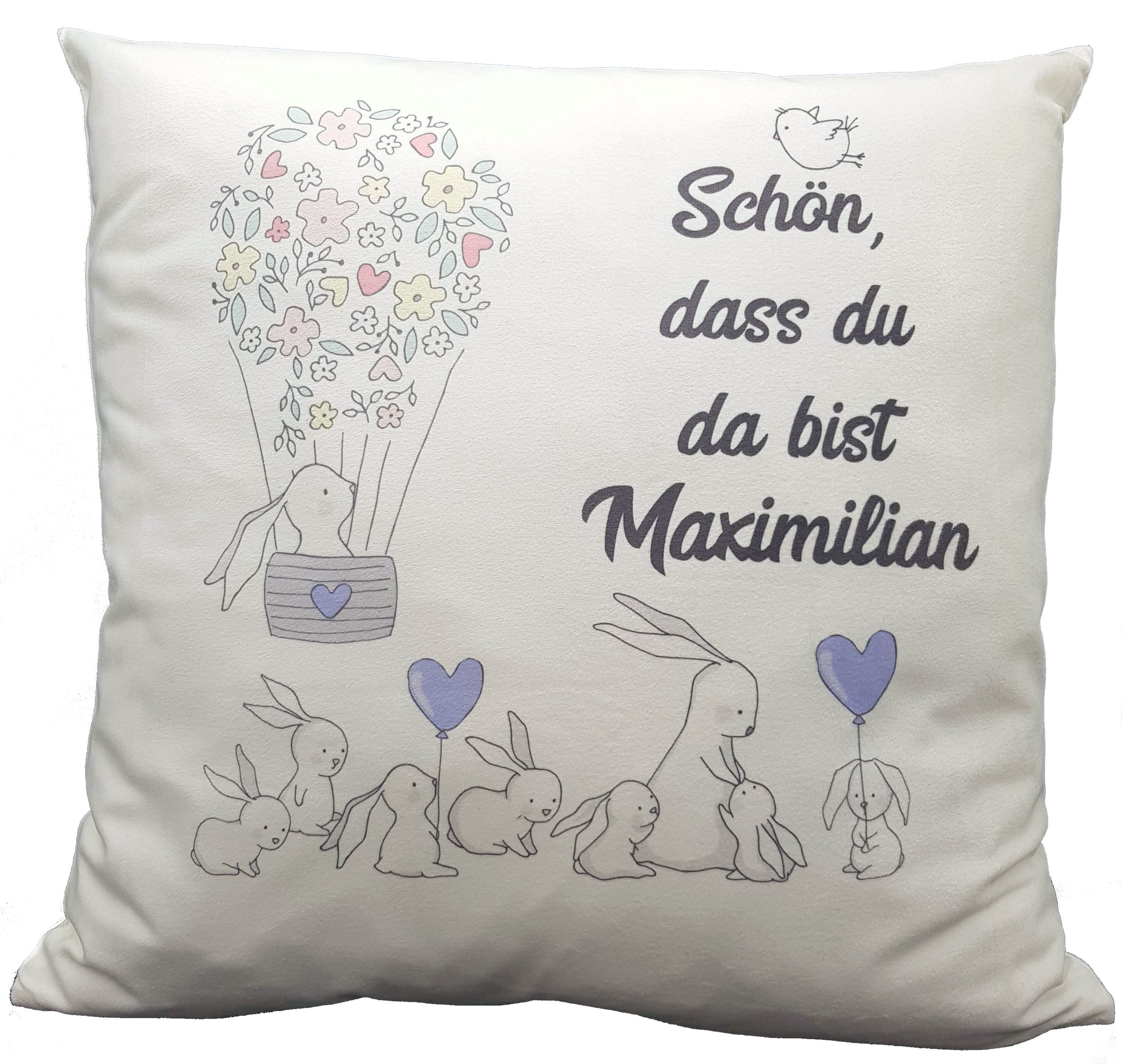 Personalisiertes Namenskissen zur Geburt oder Taufe Junge