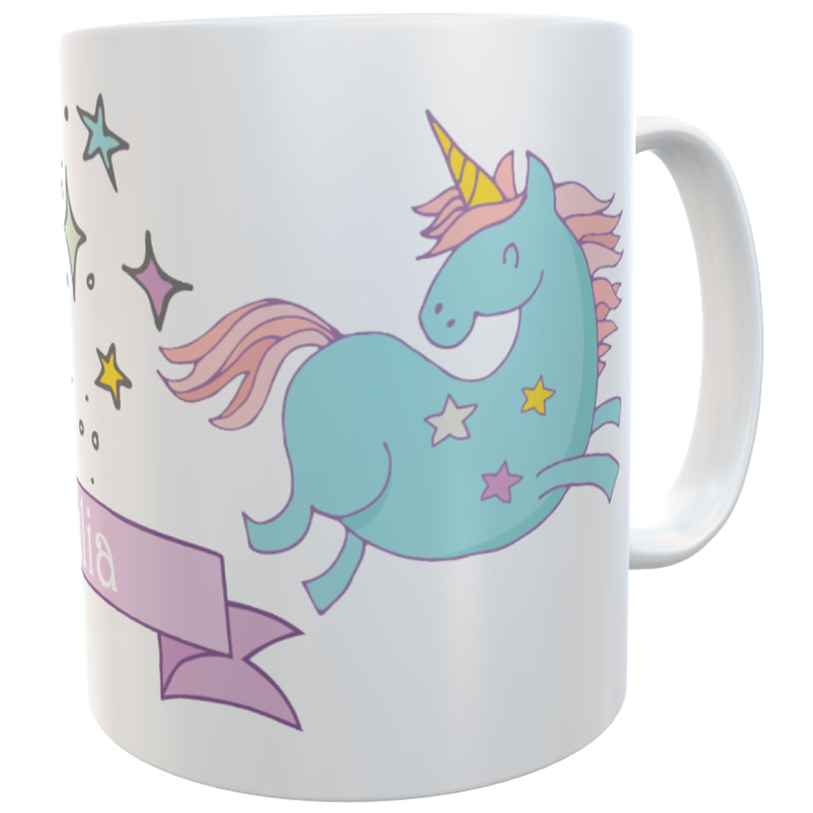 personalisierte Einhorn-Tasse mit Wunschname