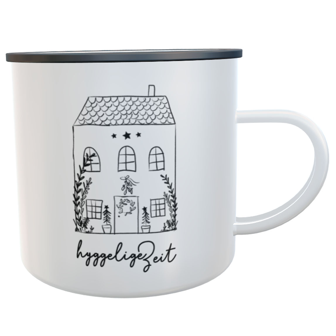 Emaillebecher Hyggelige Zeit