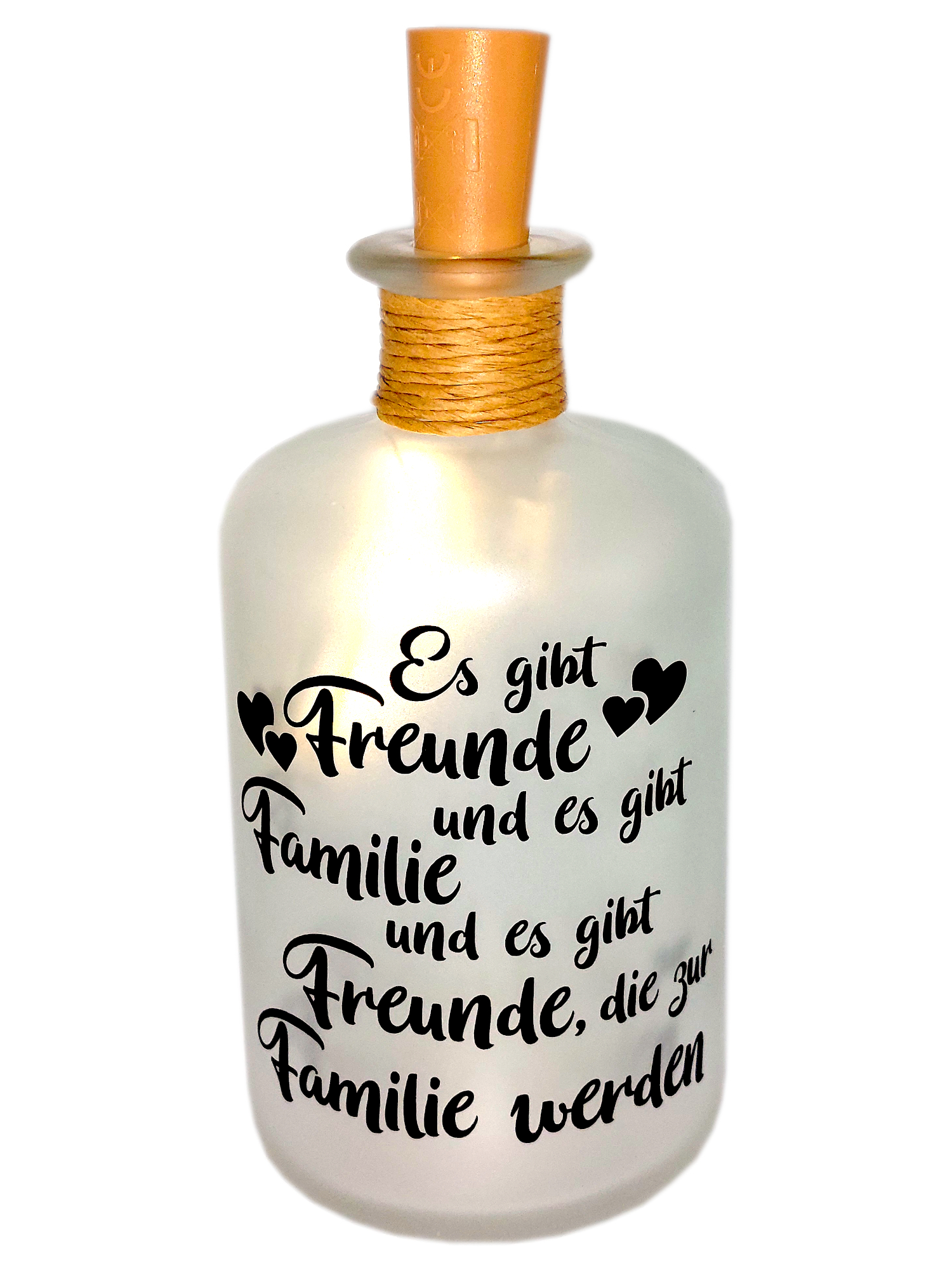 LED-Leuchtflasche Freunde Geschenk schwarz