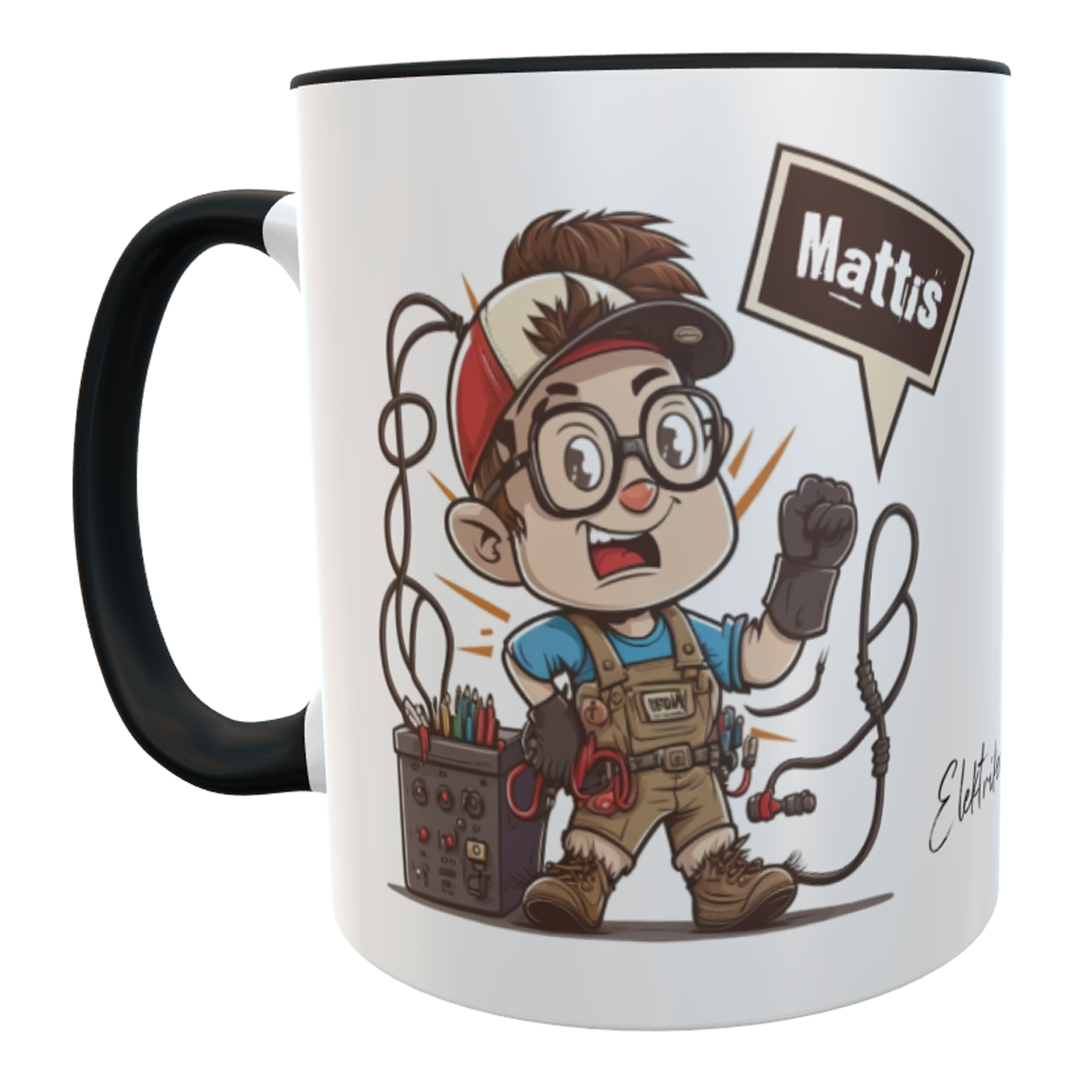 personalisierte Tasse Elektriker Bürobecher Elektromeister