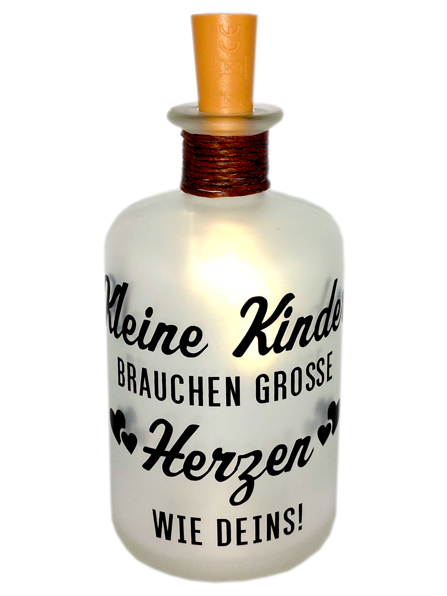 LED-Leuchtflasche Abschiedsgeschenk Erzieherin Geschenkflasche