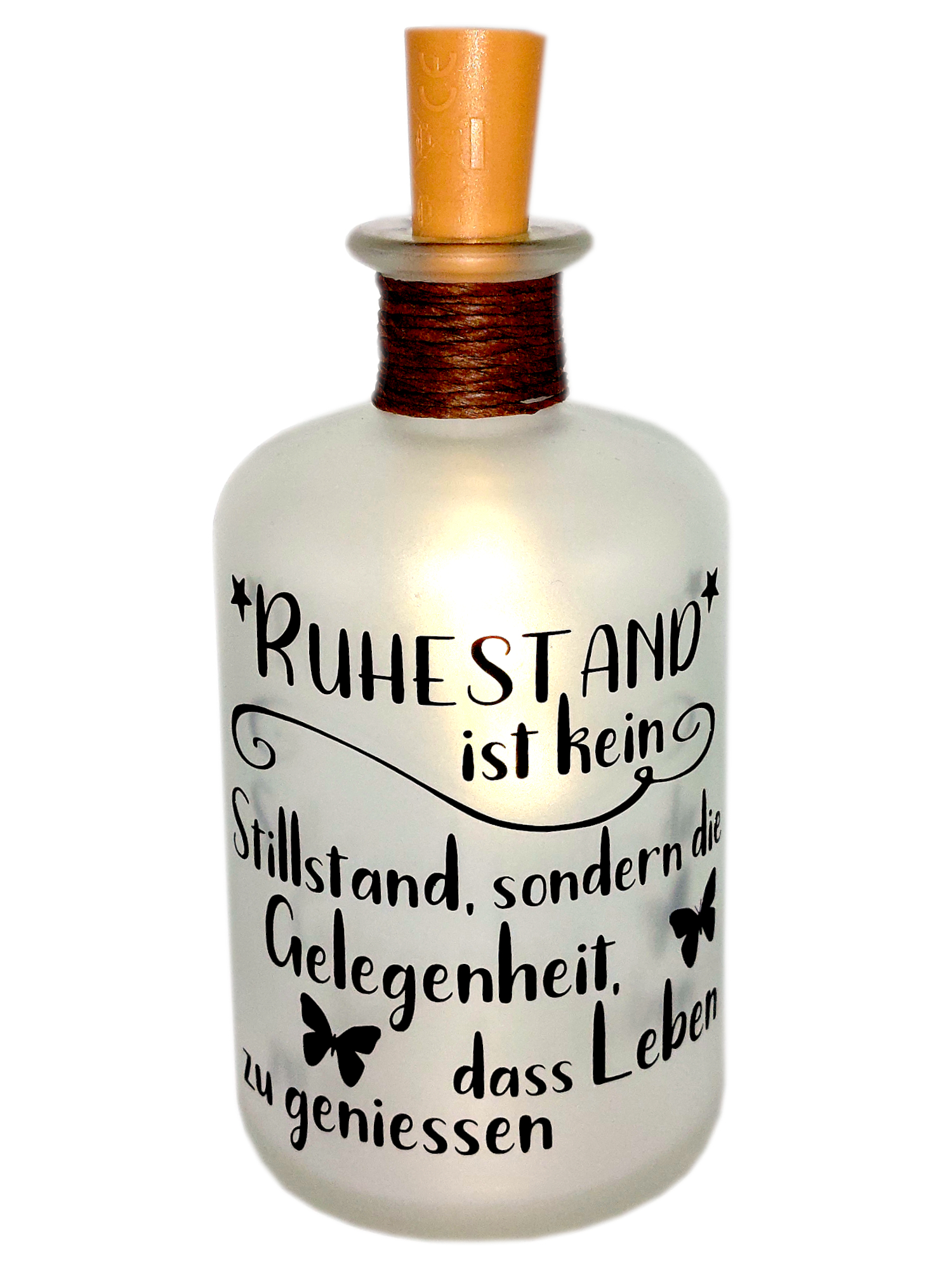 LED-Leuchtflasche Ruhestand Geschenkflasche Rente Pension