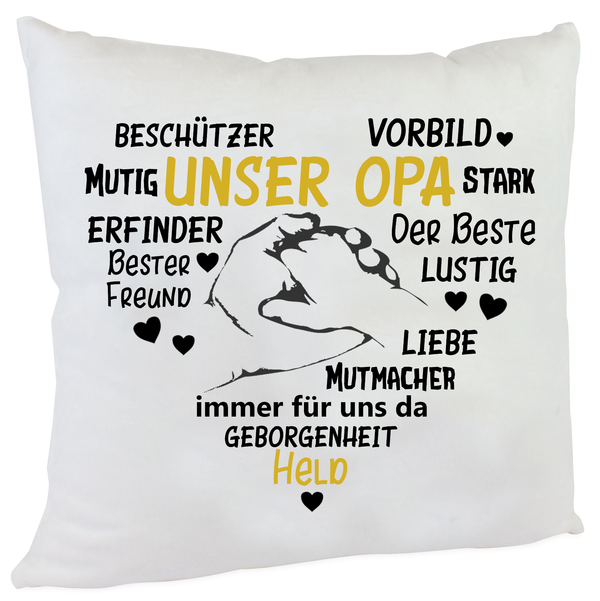 Kissen unser Opa Herz gold