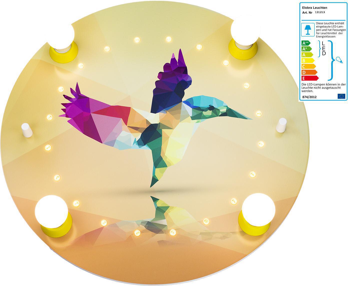 Elobra LED Deckenlampe Kolibri gelb