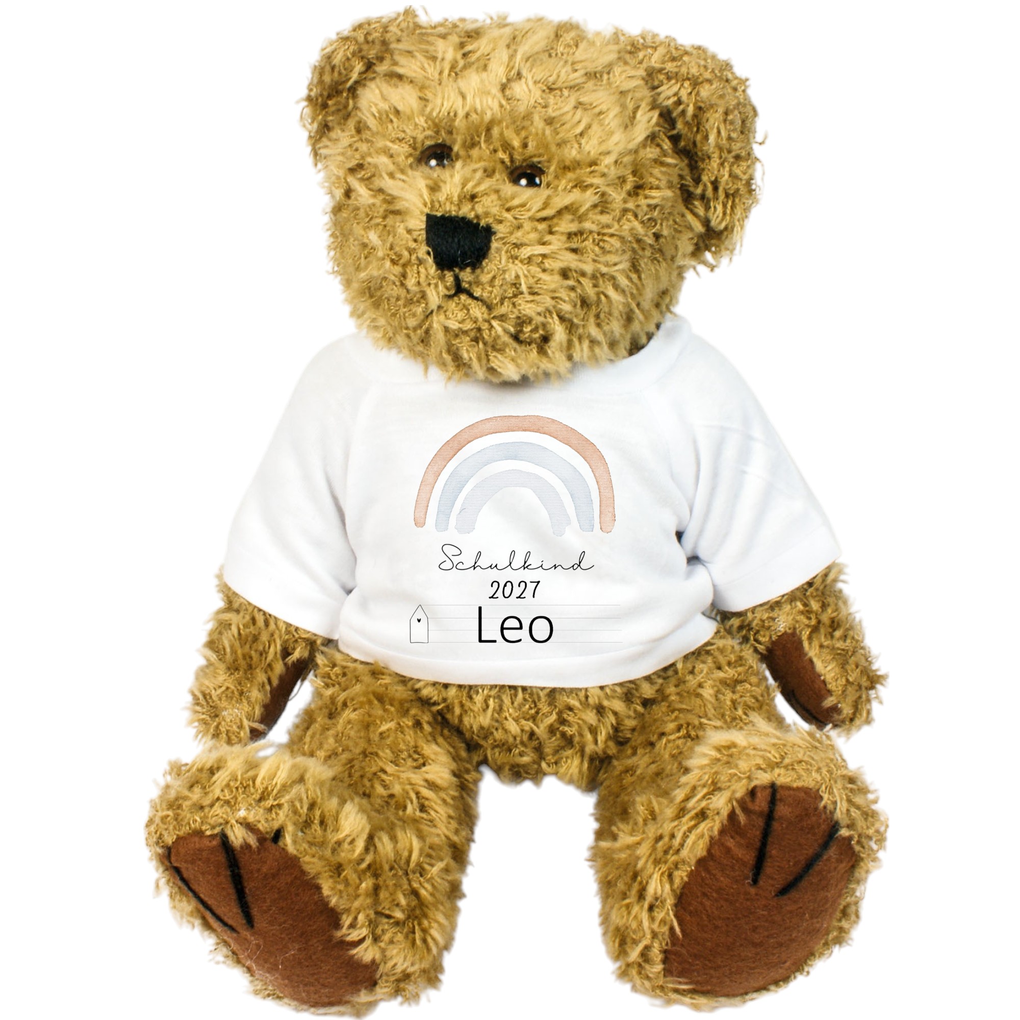 Teddy 'Schulkind' – Personalisiertes Kuscheltier, Glücksbringer und Ideales Geschenk zur Einschulung