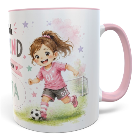 Personalisierte Tasse Einschulung 2026 Mädchen – Fußball Schulkind Tasse mit Name – Geschenk zur Einschulung