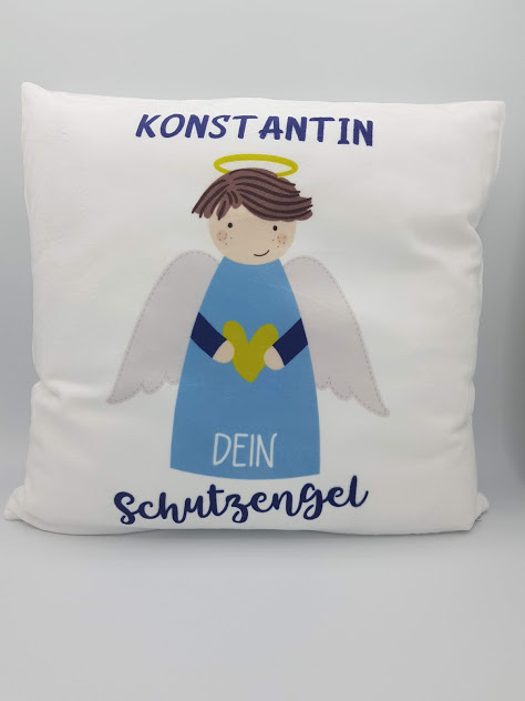 Personalisiertes Kuschelkissen Schutzengel Junge von emmapünktchen mit Wunschname