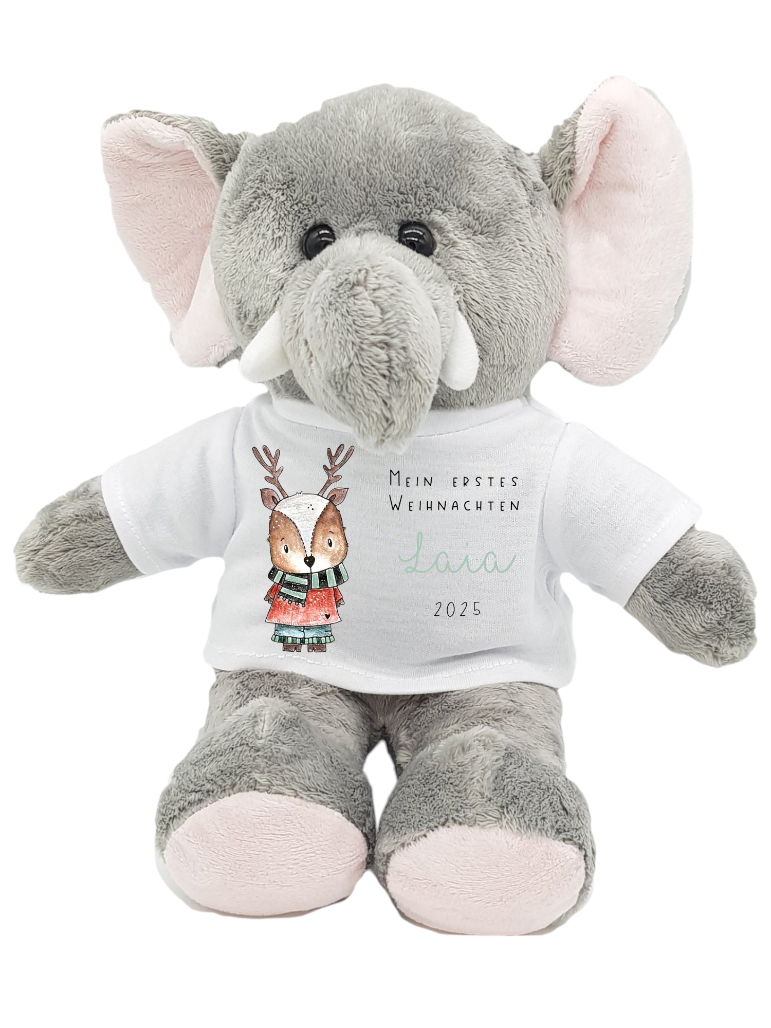 personalisierter Elefant Kuscheltier Mein erstes Weihnachten