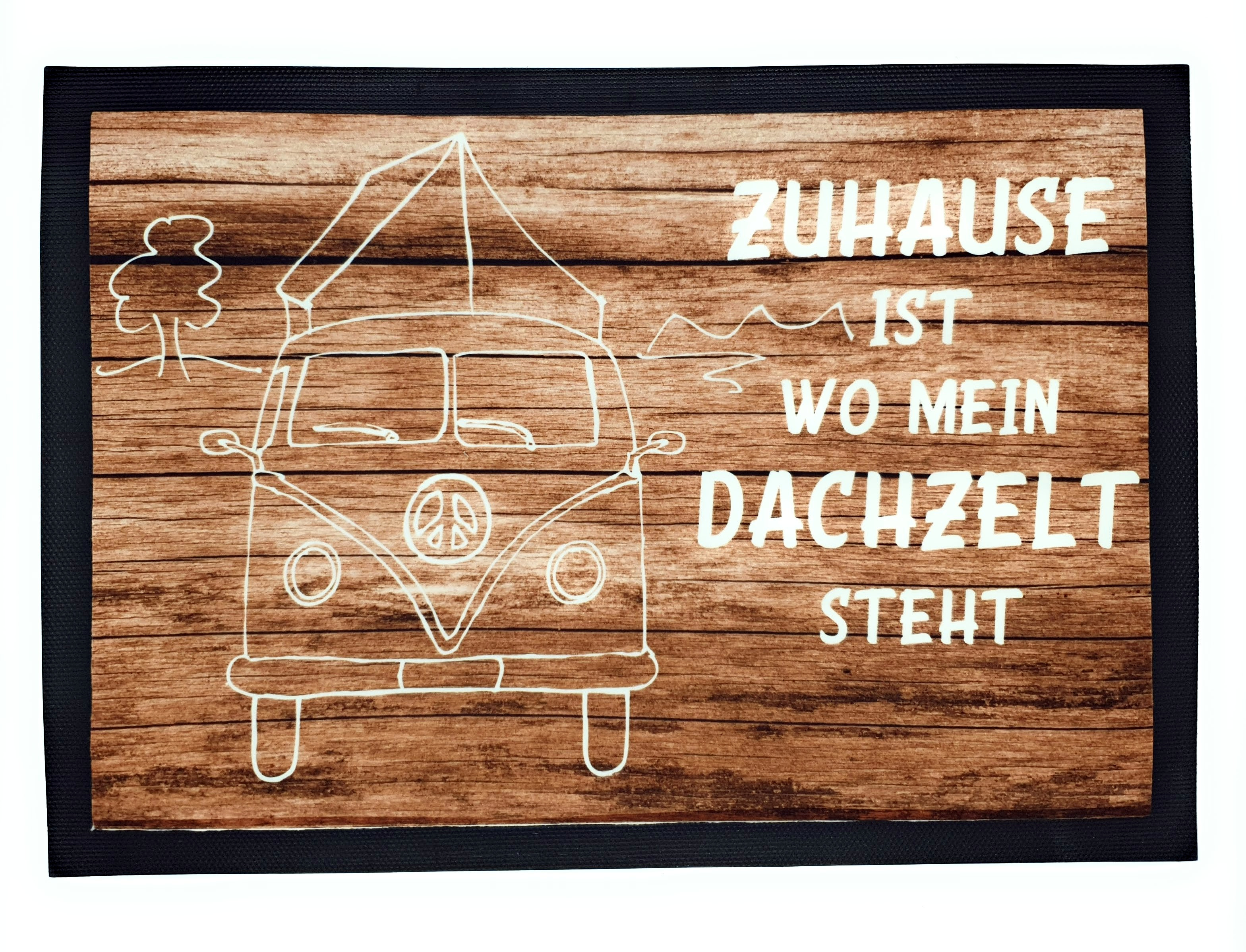 Fussmatte Dachzelt mit Spruch Zuhause ist wo mein Dachzelt steht 50x35cm
