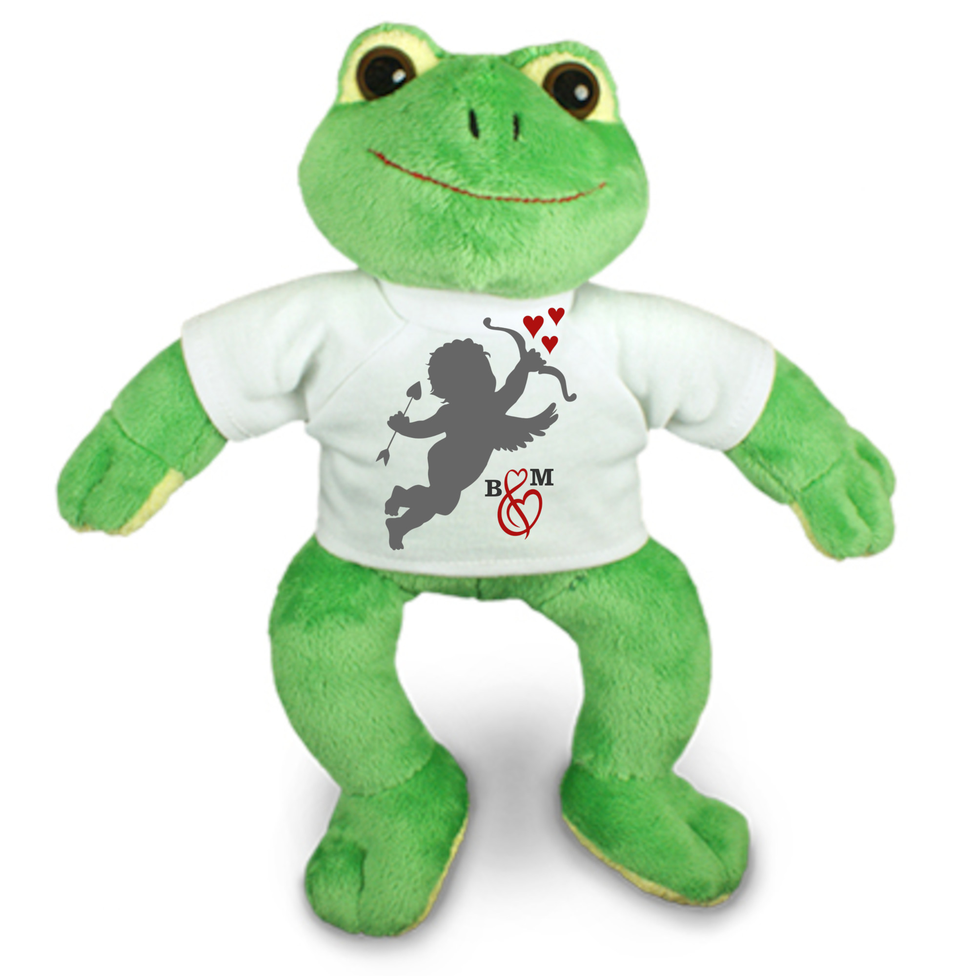 personalisiertes Kuscheltier Frosch - Amor mit Namen