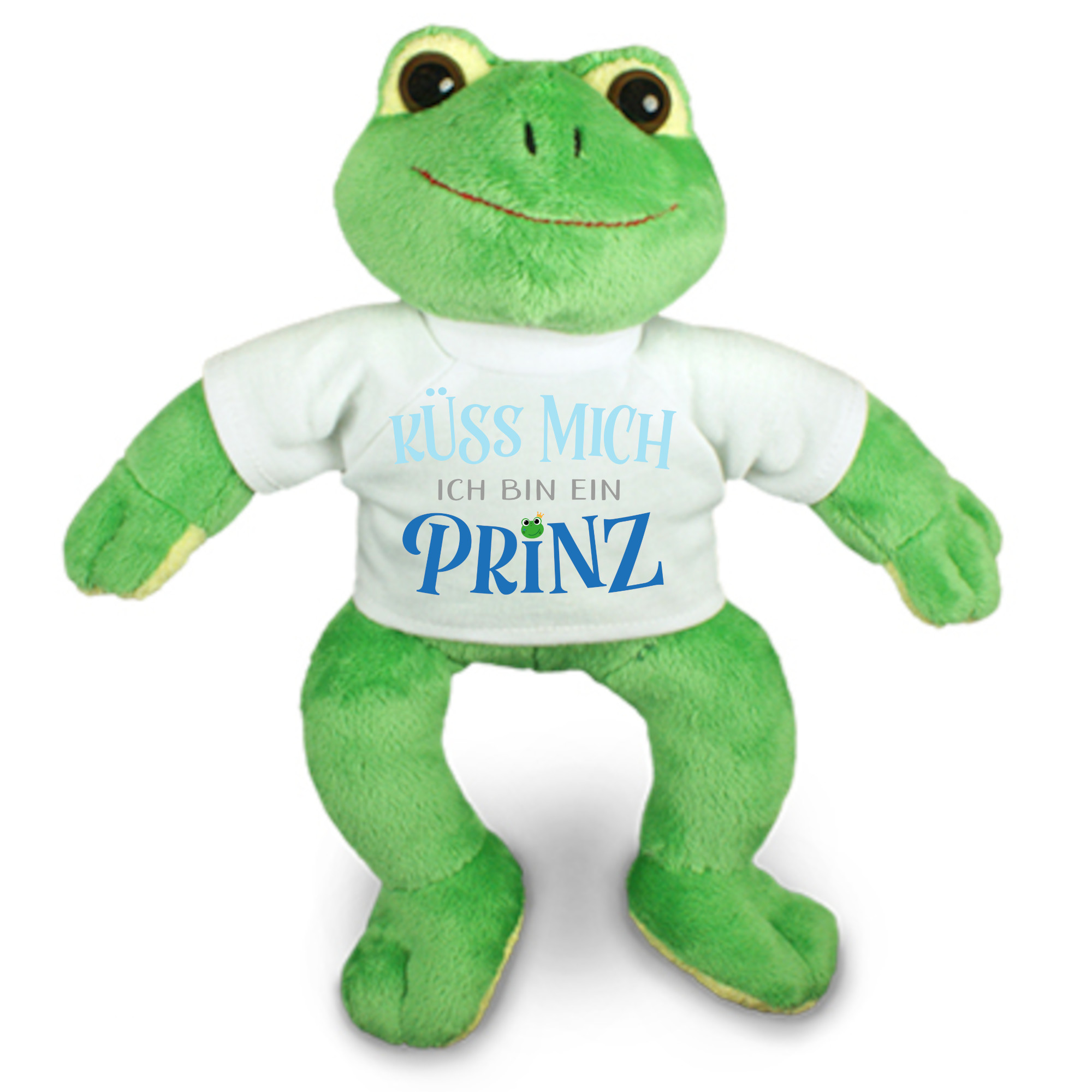 Kuscheltier Frosch - Küss mich ich bin ein Prinz