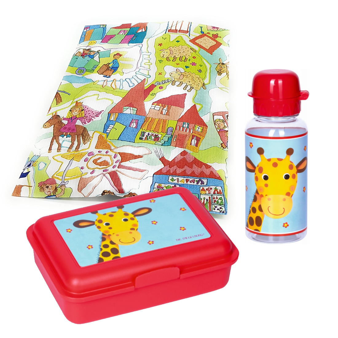 Die Spiegelburg Brotdose und Trinkflasche Giraffe Freche Rasselbande