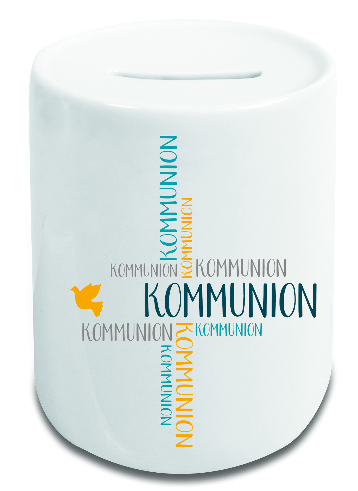 Spardose Kommunion Geldgeschenk mit Anker und Namen türkis