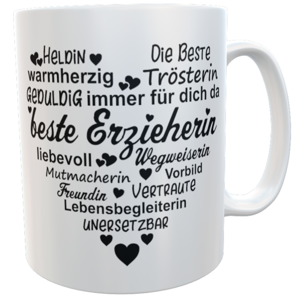 Tasse beste Erzieherin Herz