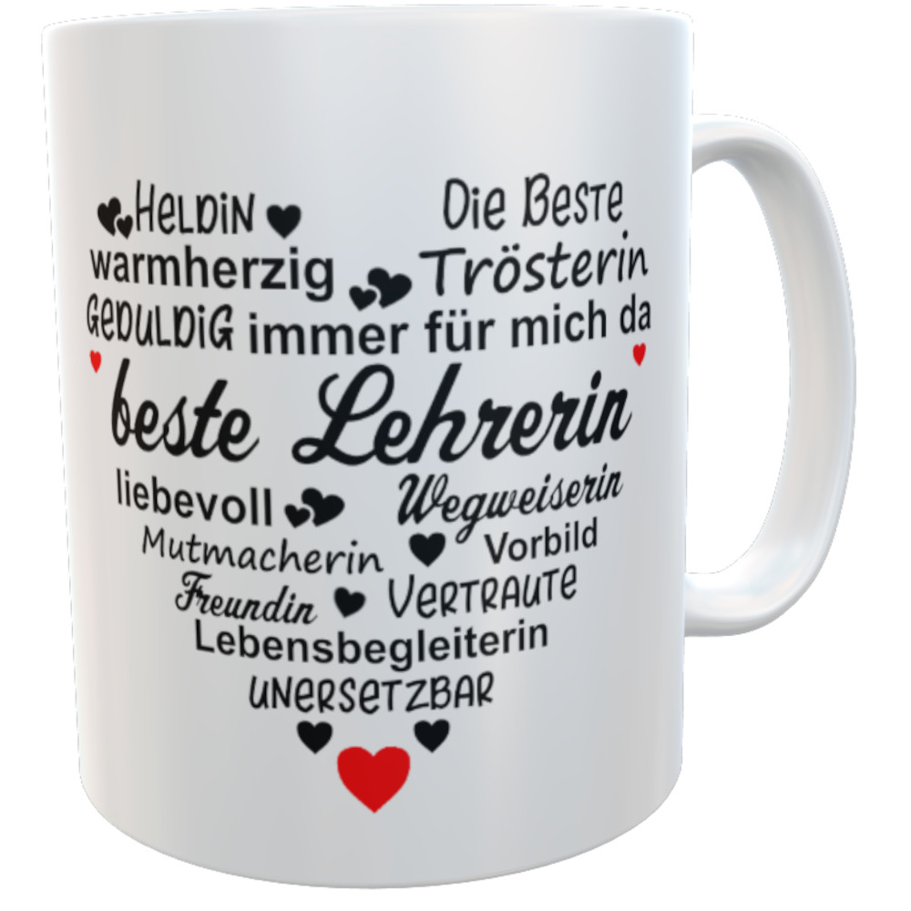 Tasse Lehrerin mit Herz