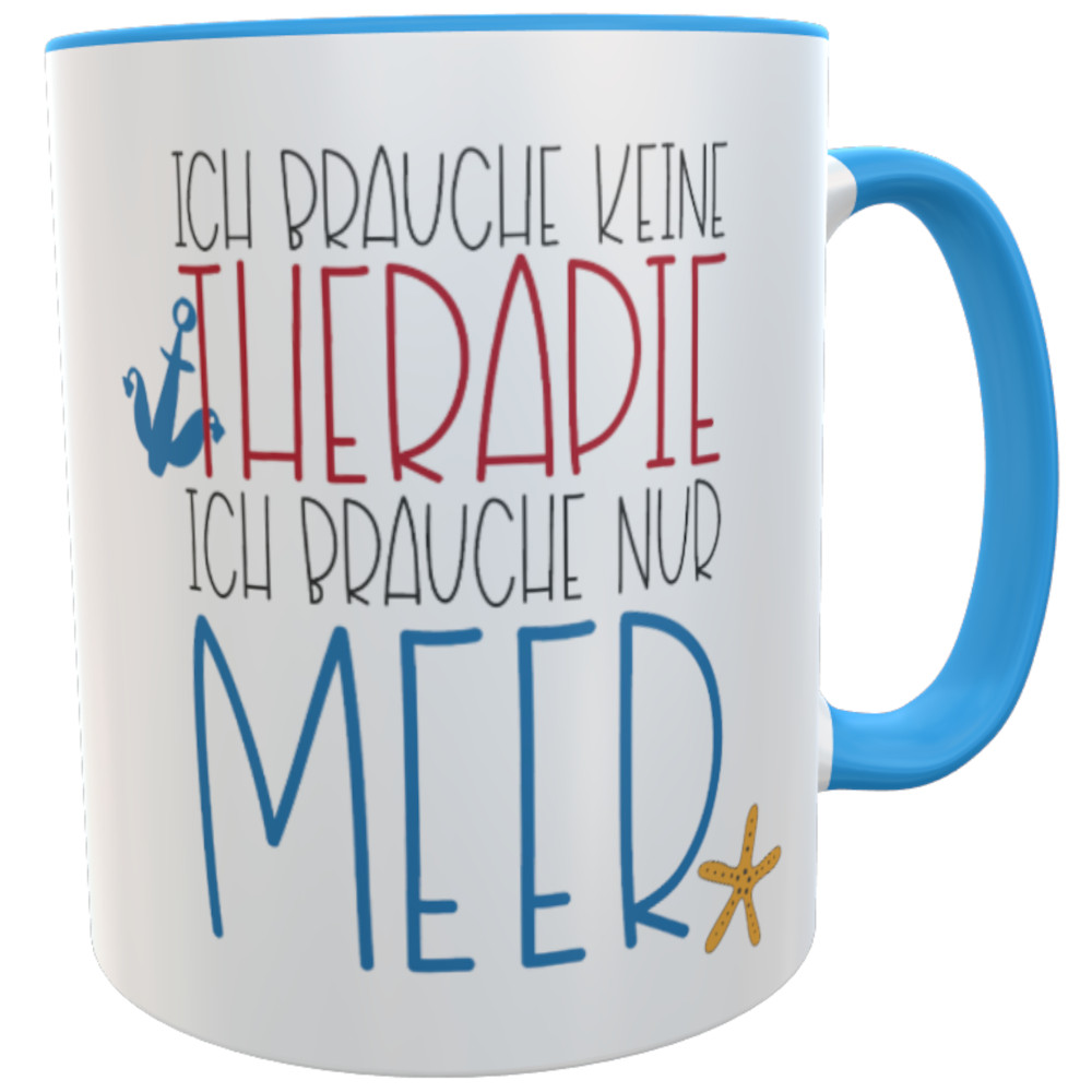 Ich brauch keine Therapie-Tasse sondern MEER maritimer Kaffee-Becher inkl. Geschenkverpackung