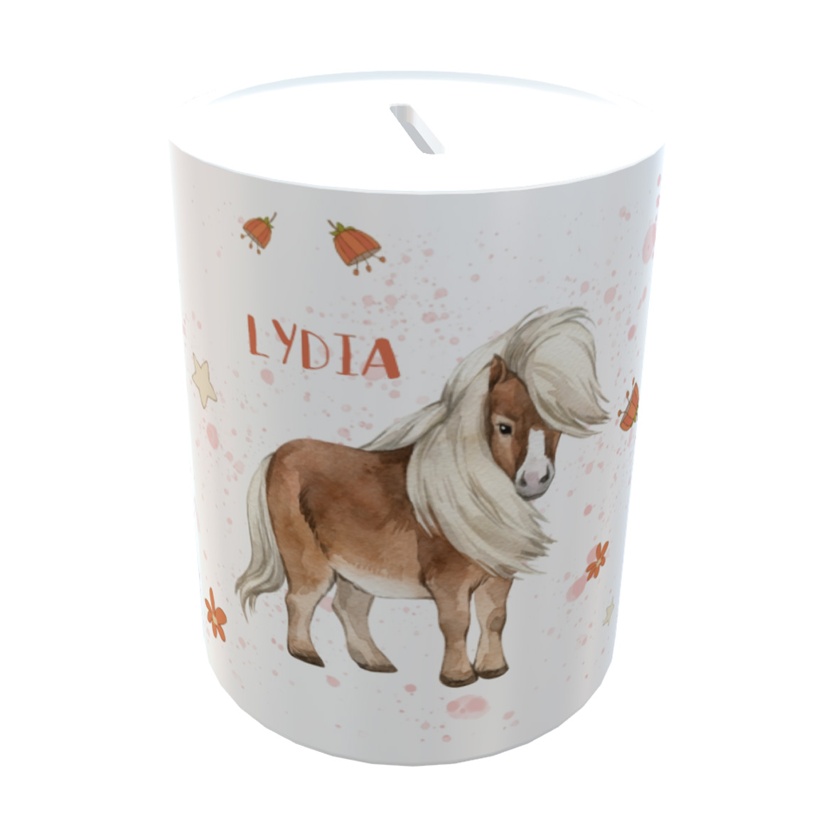 personalisierte Spardose Pony für Geldgeschenk Wunscherfüller
