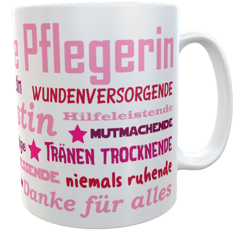 Tasse Krankenpflegerin Pflegerin mit Namen Dankeschön